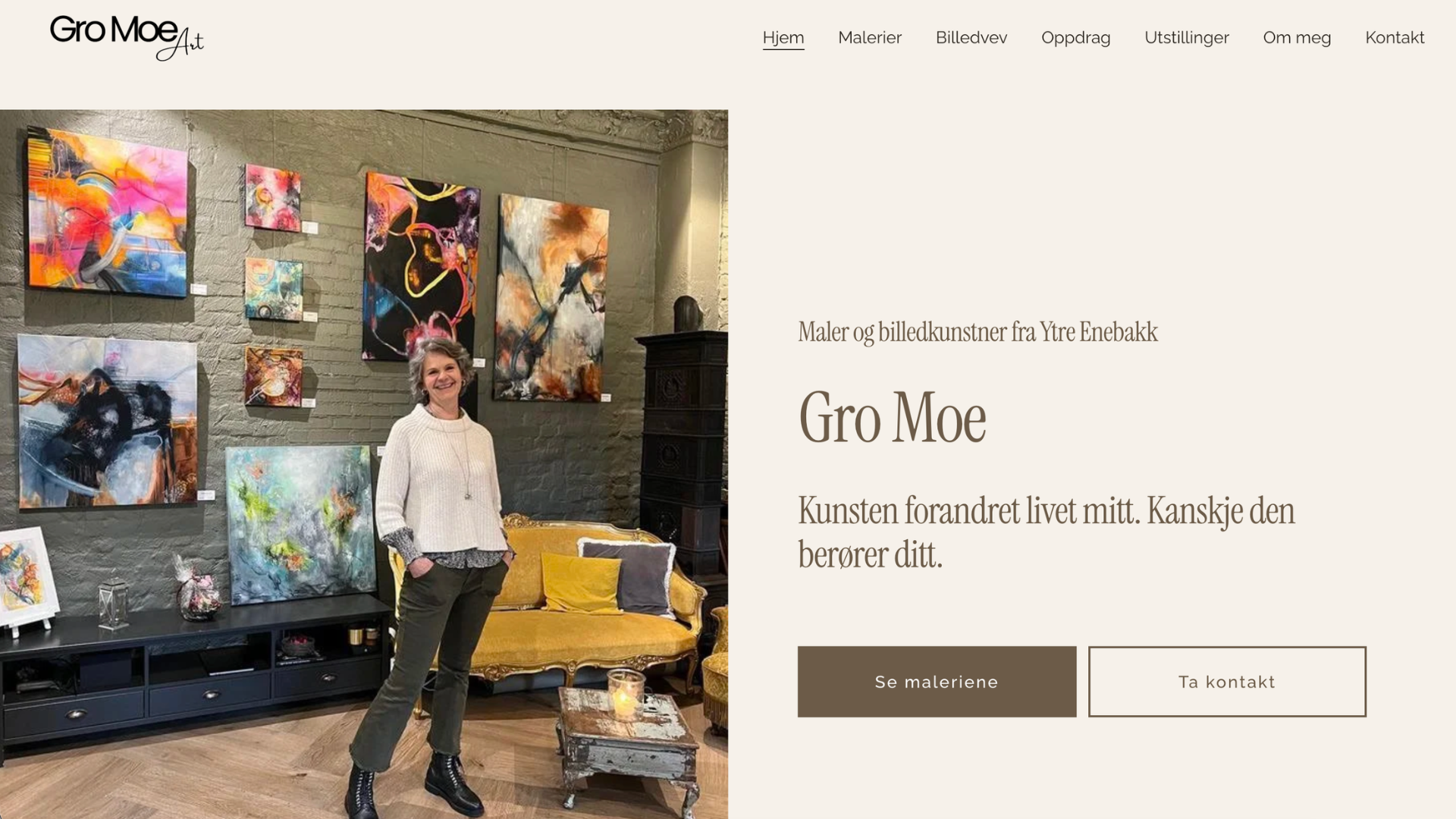 Nettside: Gro Moe Art