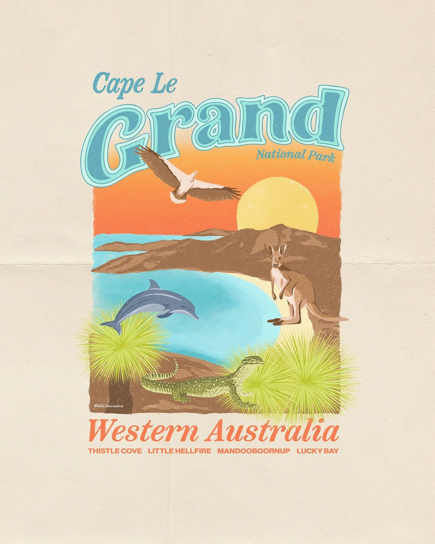 There&rsquo;s something about creating artwork from the places we&rsquo;ve been that give me all the feels 🙌🏽🥹🐬 

If you haven&rsquo;t put Cape Le Grand National Park on your bucket list, or visiting @tidetownstore - now&rsquo;s your time  to do 