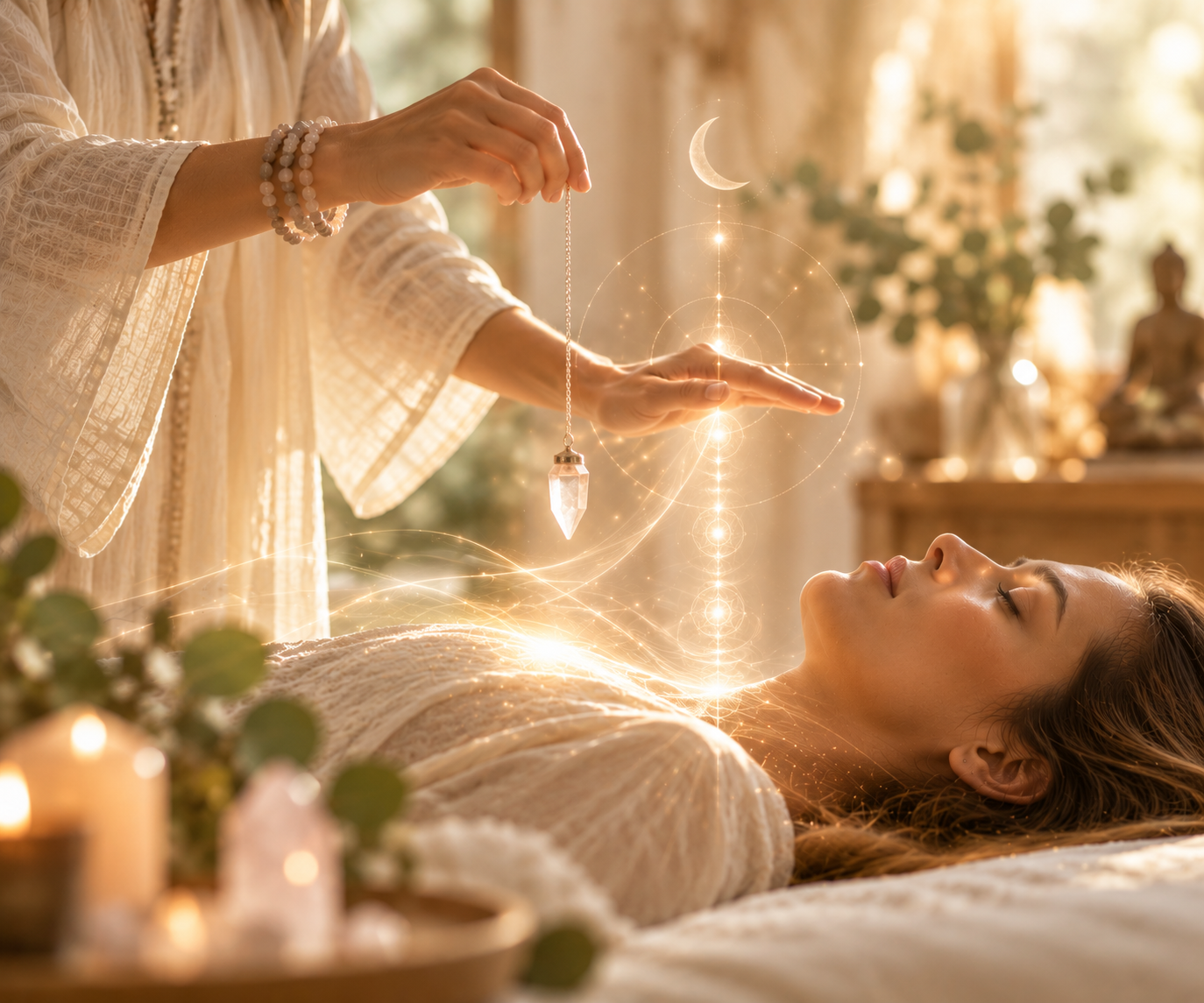 Client receiving Intuitive Energy healing