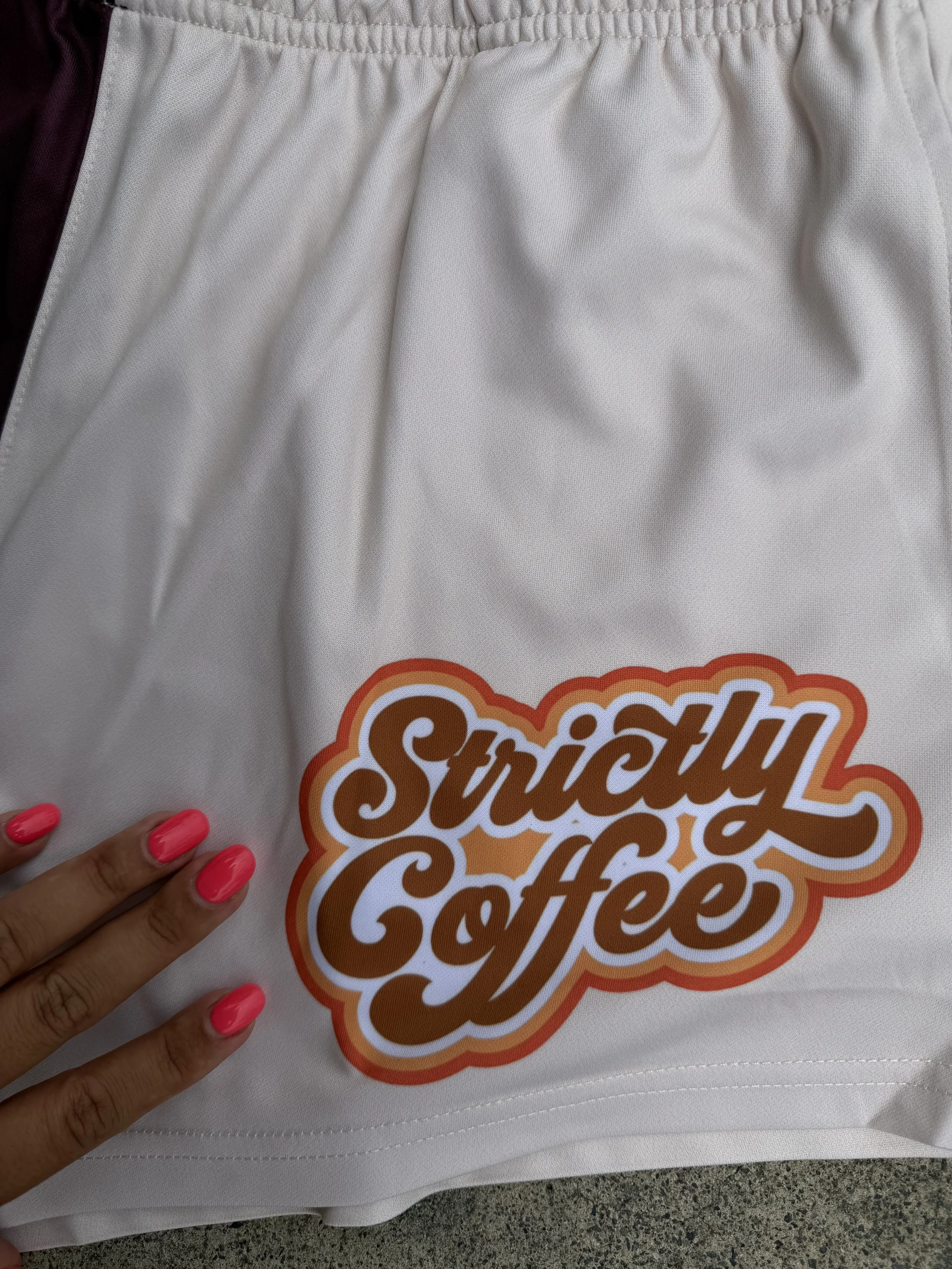 Retro Strictly Coffee footy shorts