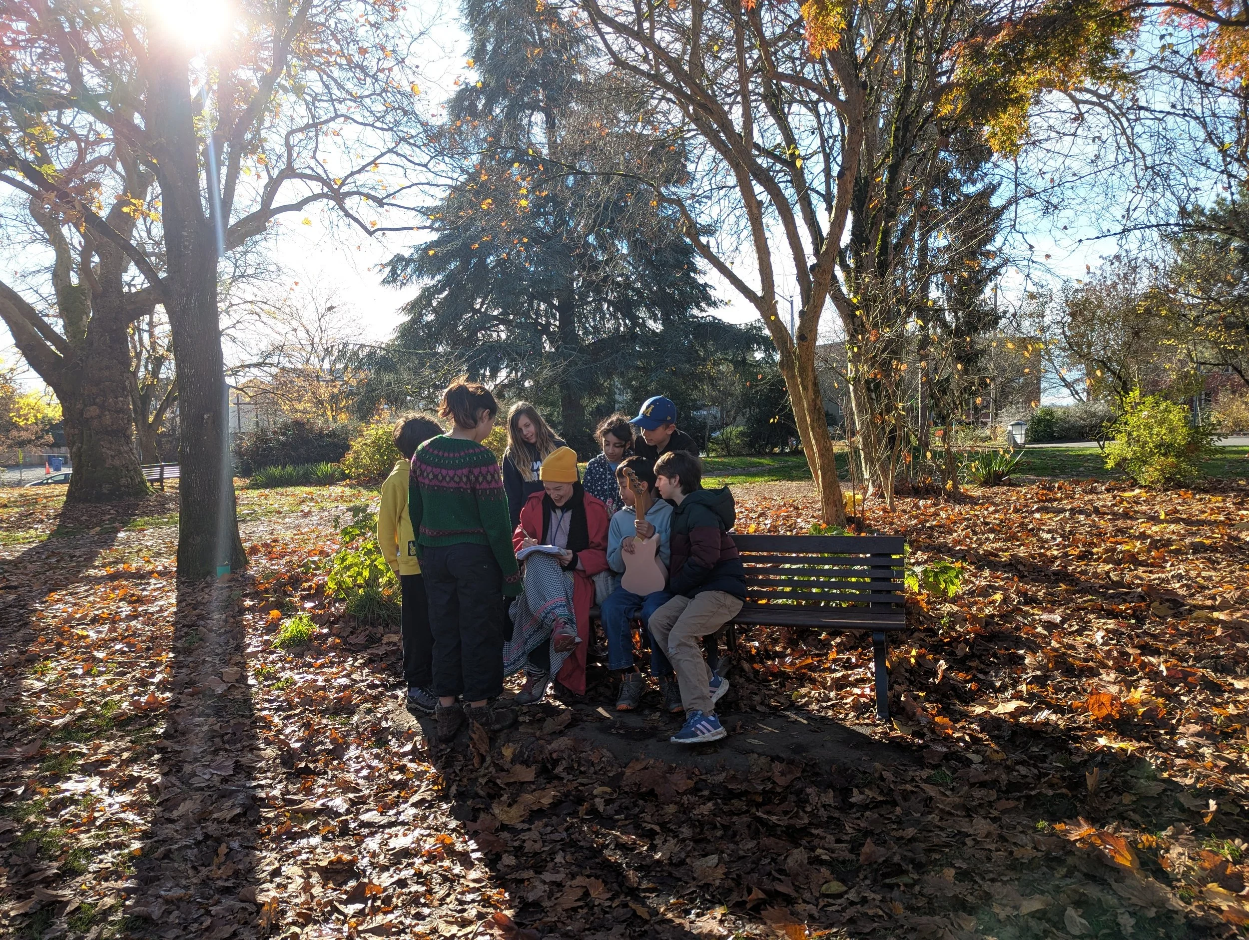 Sharing time together in a park