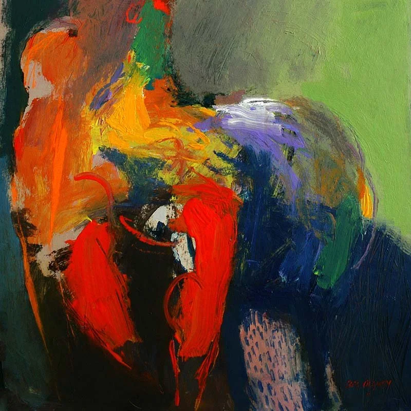 My Orange Legs- 20X20' - Acrylic and Oil on Canvas..jpg