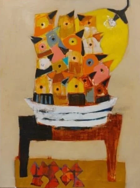 Bouquet of Birds - Mixed Media on canvas - 80x60 cm.jpg