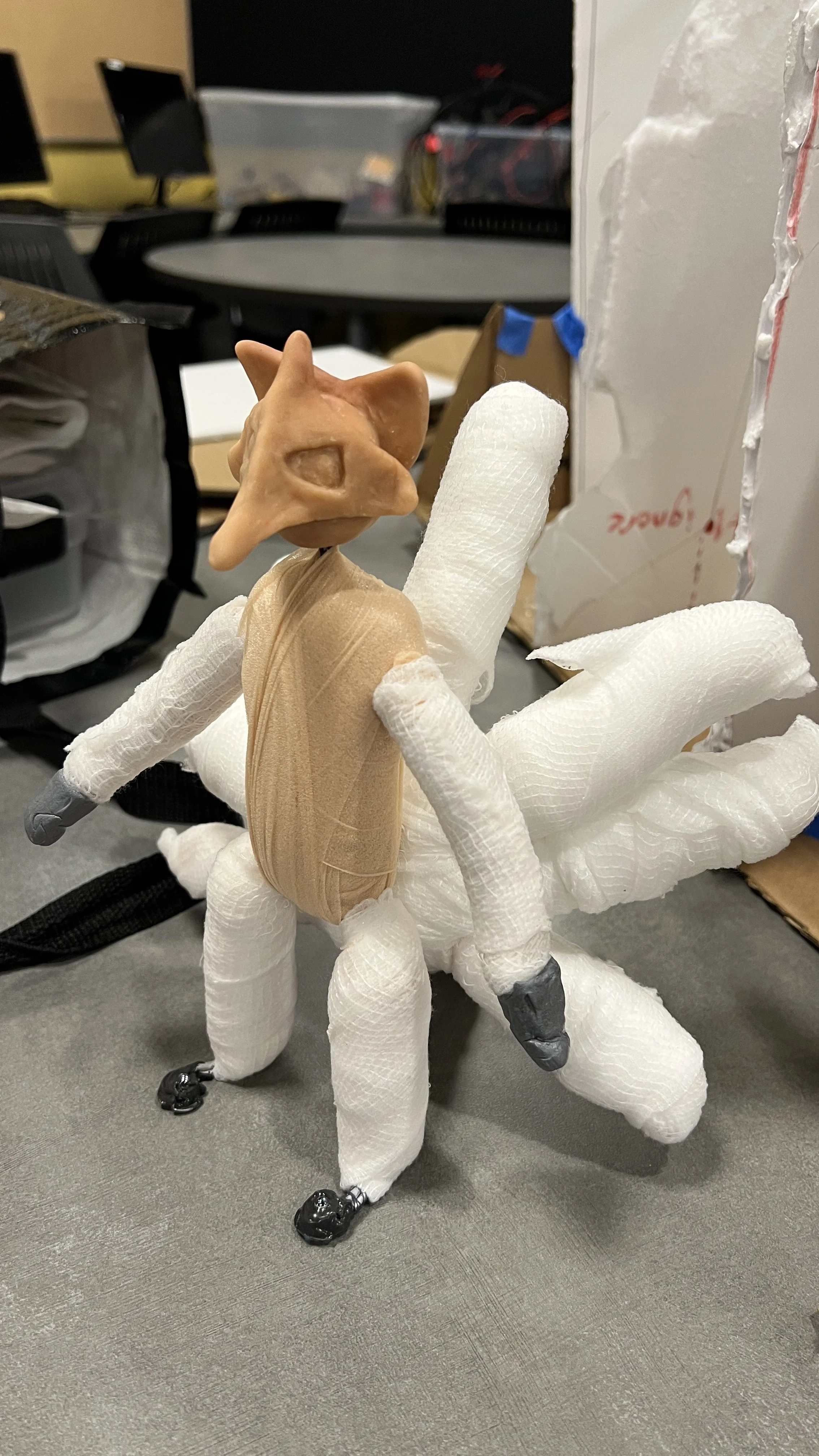 Body wrapped with gauze and head put on. with Alternative form of tail (work in progress)