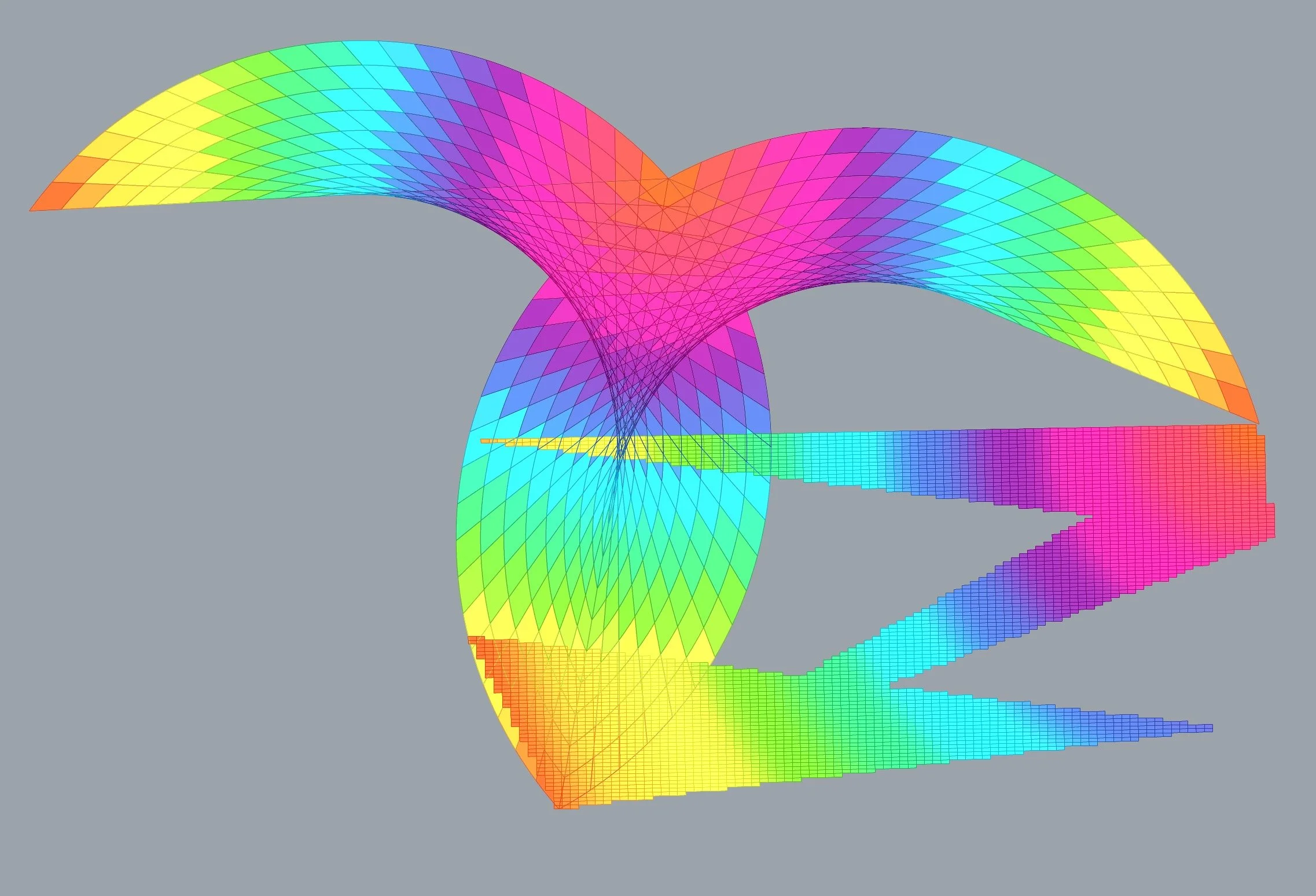 Drawing of my initials Y.Z. using parametric methods of Curve and Surface Control.