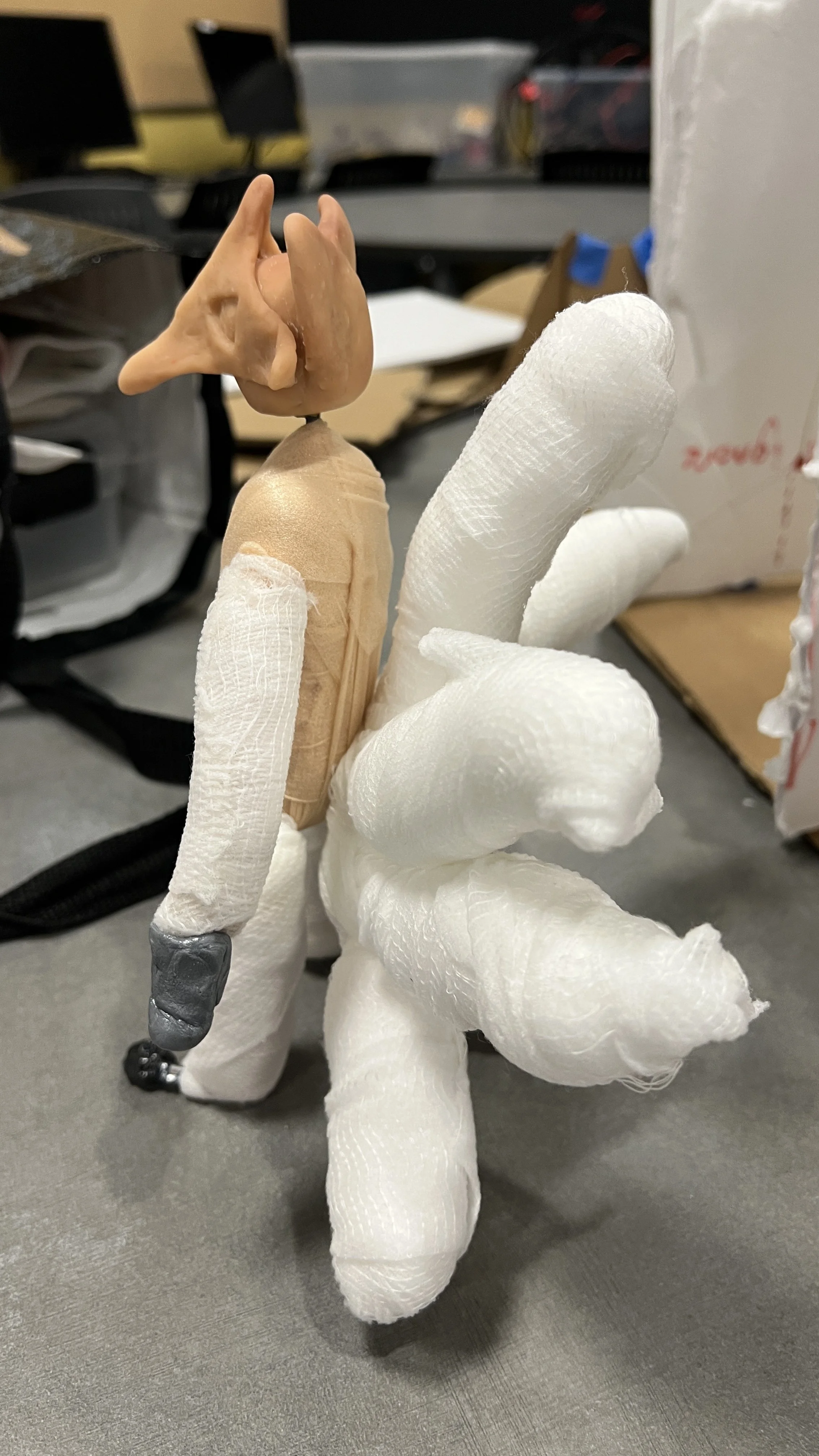 Body wrapped with gauze and head put on. with Alternative form of tail (work in progress)