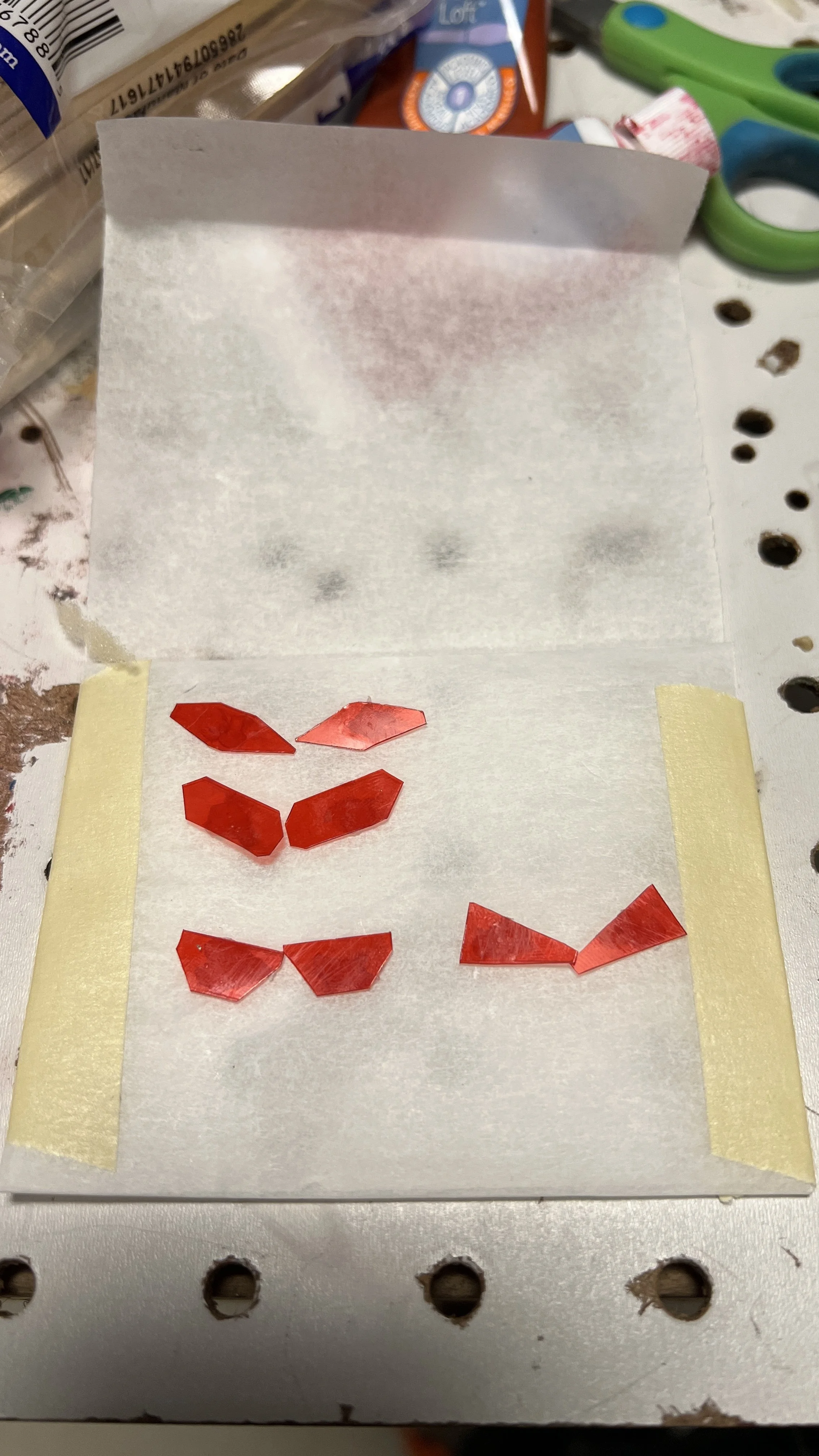 Eyes made out of gel, different sets for different emotion expression aligned with voice/lines