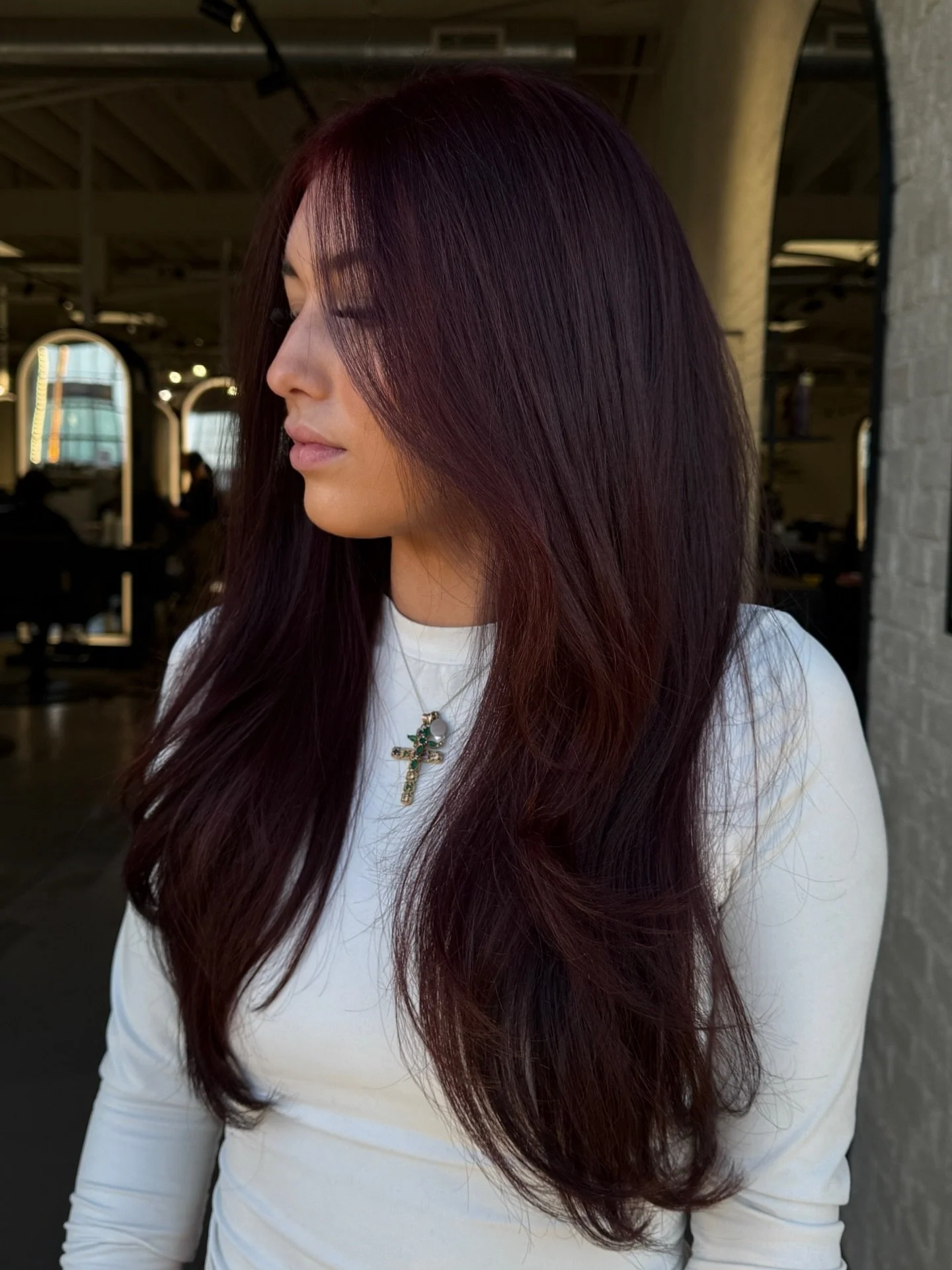 The color of the season🍒

@lorealpro 5.60 6.66 glossed with @redken 4rv