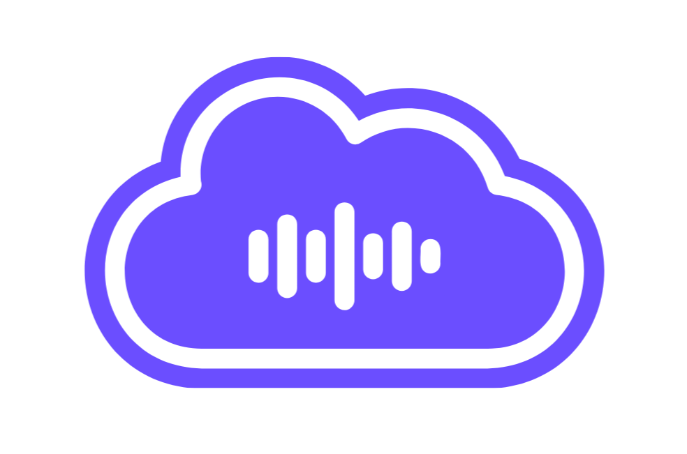 Digital illustration of a cloud with audio waveform inside.