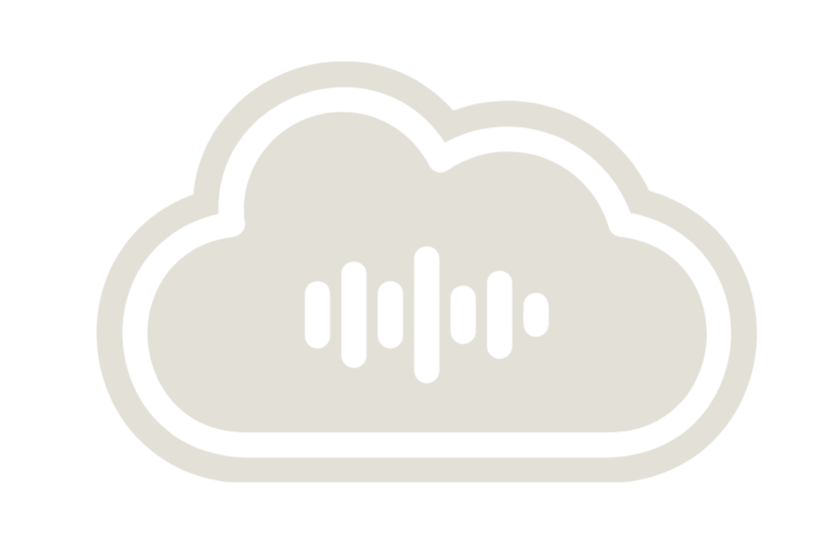 A cloud icon with a waveform inside, representing cloud storage or cloud-based audio.