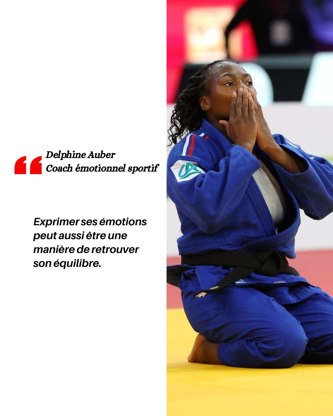 Clarisse Agbégnénou sur un tatami lors d'une compétition de judo.