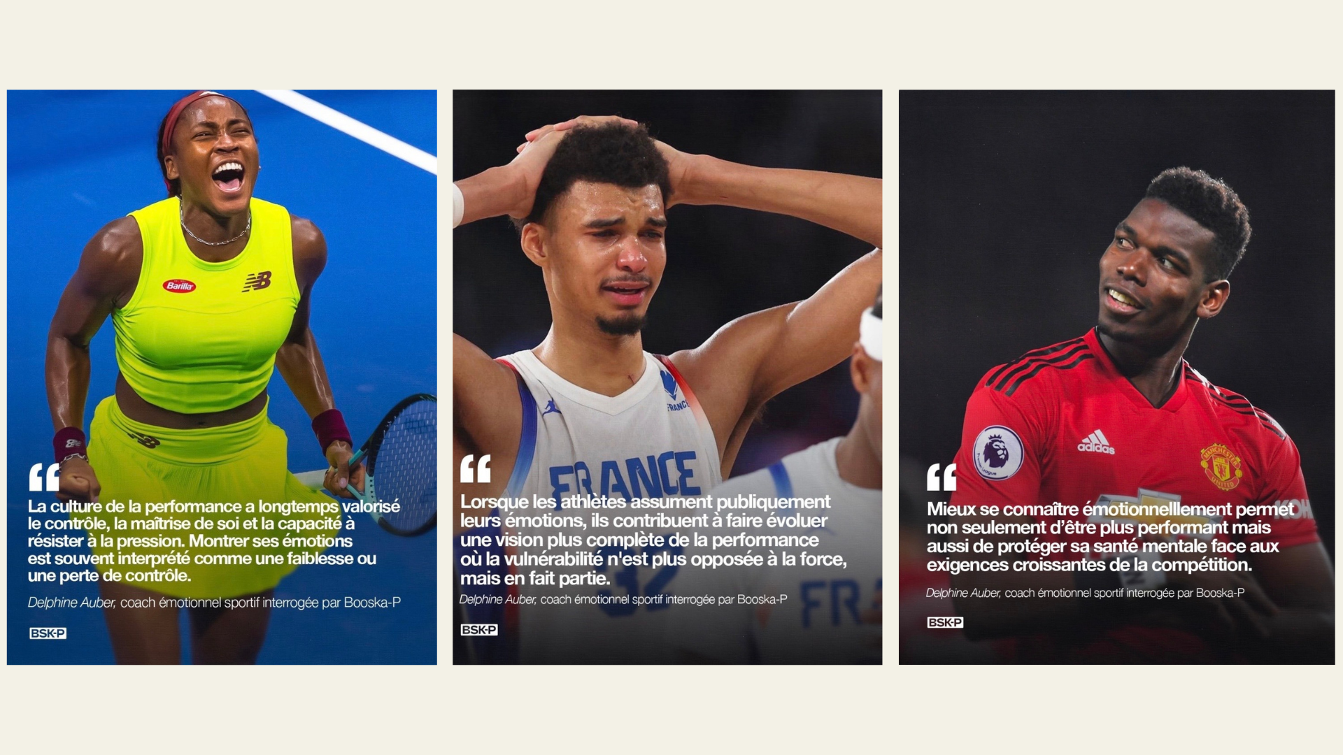 Citations de Delphine Auber, coach émotionnel sportif sur le thème "Joue et tais-toi - Les émotions dans le sport toujours tabou"