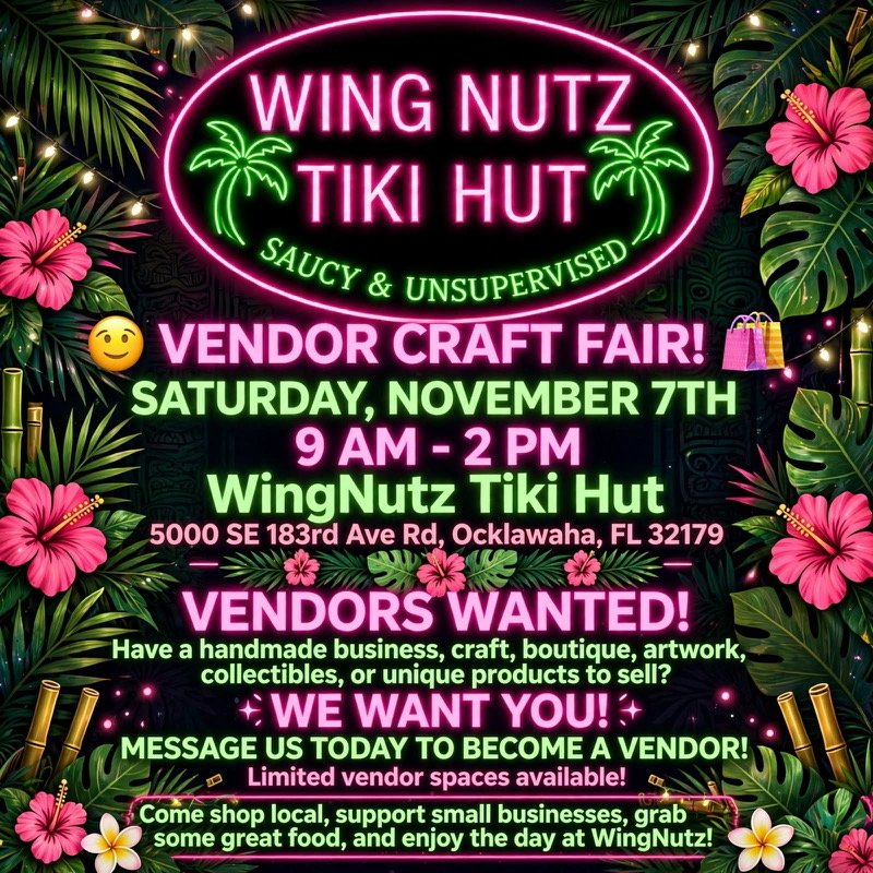 Craft Fair at Wing Nutz Tiki Hut