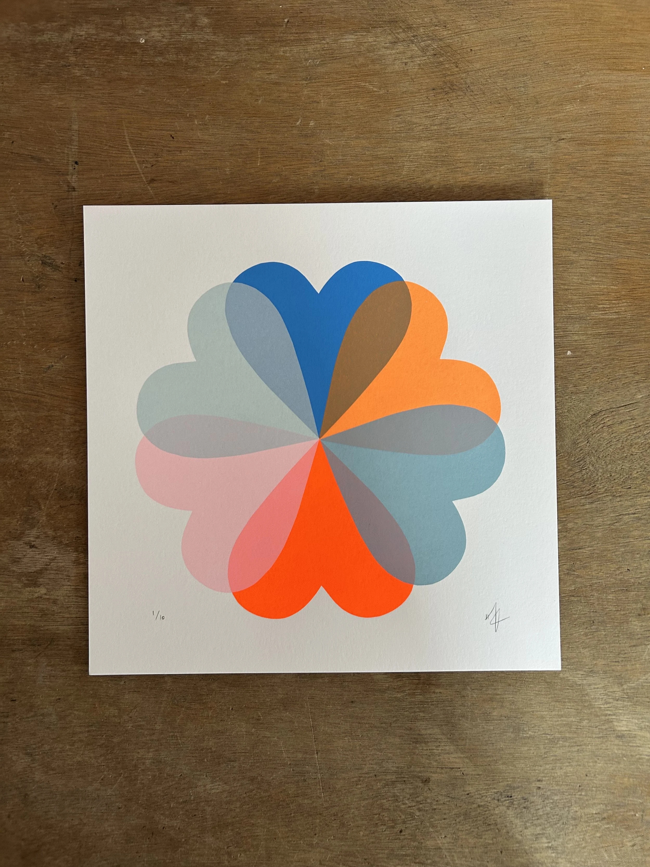 Small Hearts + Flowers | Blue and Orange