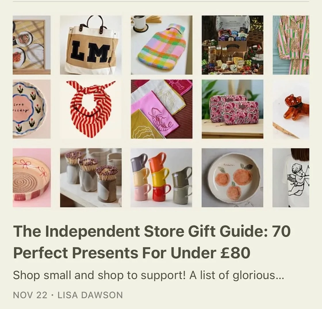 Thank you @_lisa_dawson_ for having us in your Substack independent round up this year. Sooooo many cool brands (and things I now want) honoured to be on the list ❤️ if your stuck for Christmas gift idea it&rsquo;s well worth a read x #shopindependan