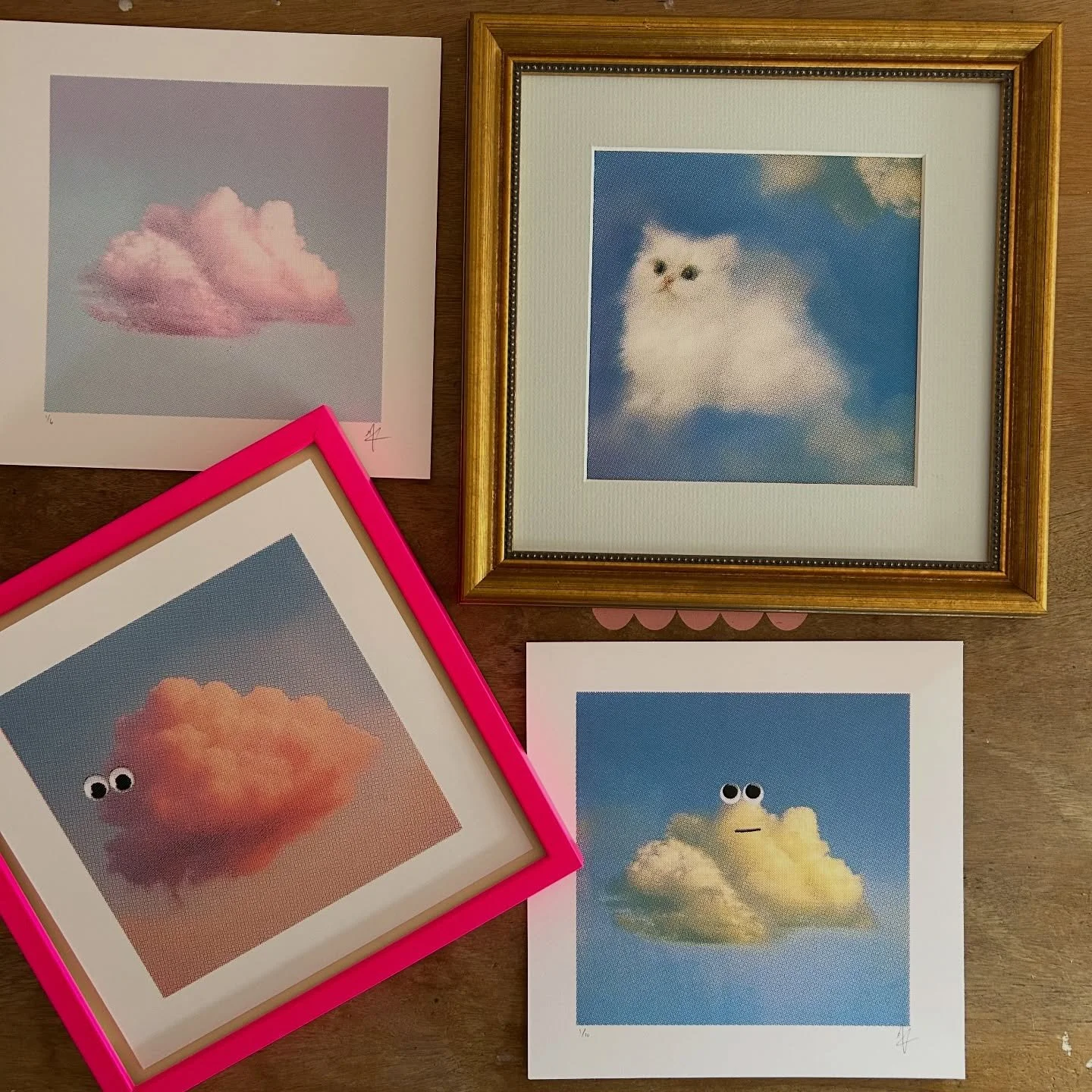 A selection of Silly Weather screen prints are now live and online 🌞🙌🏻☁️👀 at long last. I&rsquo;ve been experimenting with these for weeks, screenprinting in CMYK funny clouds and sunshine. The idea started as I wanted to be able to hang a slice 