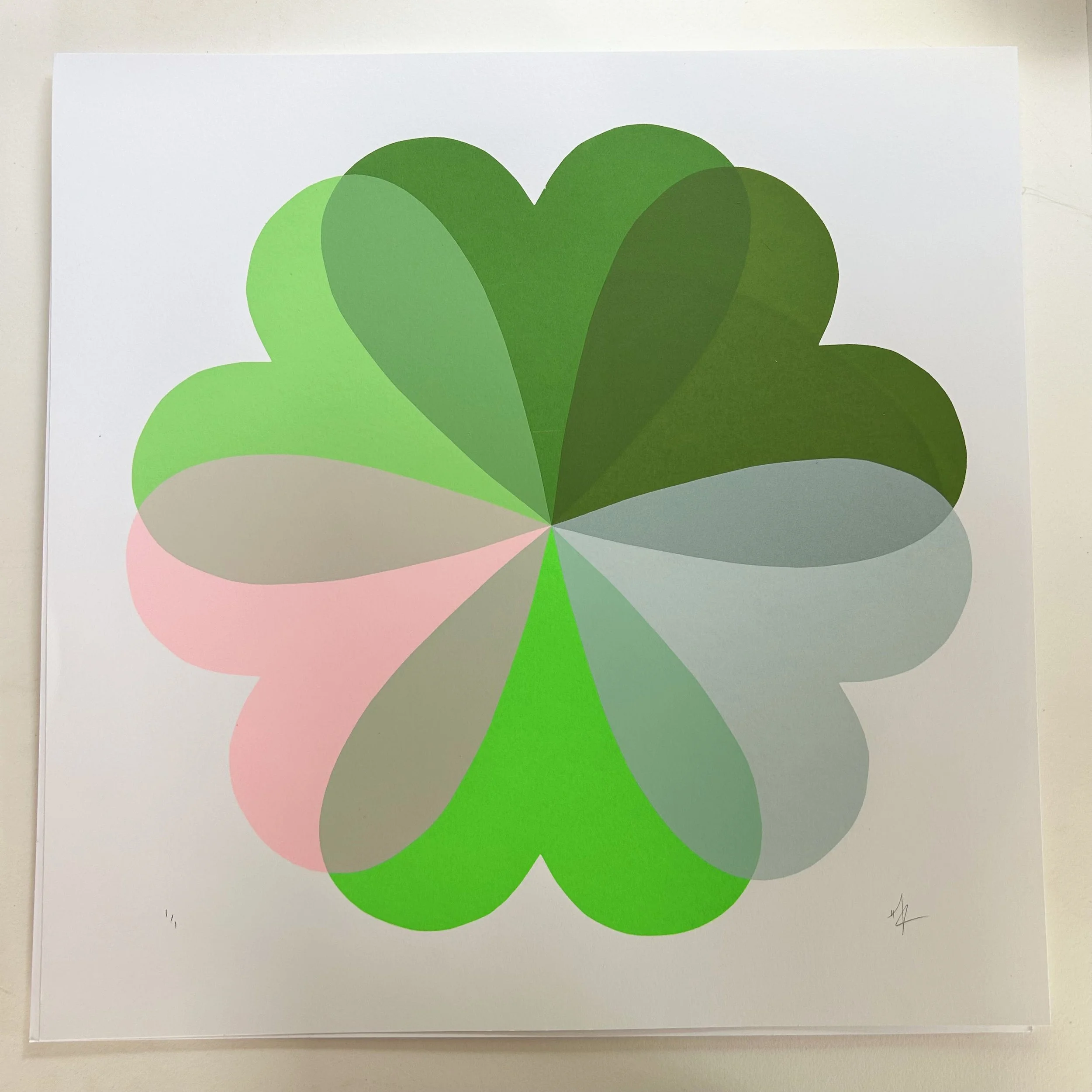 Large Hearts and Flowers | Spring Greens | 2nd