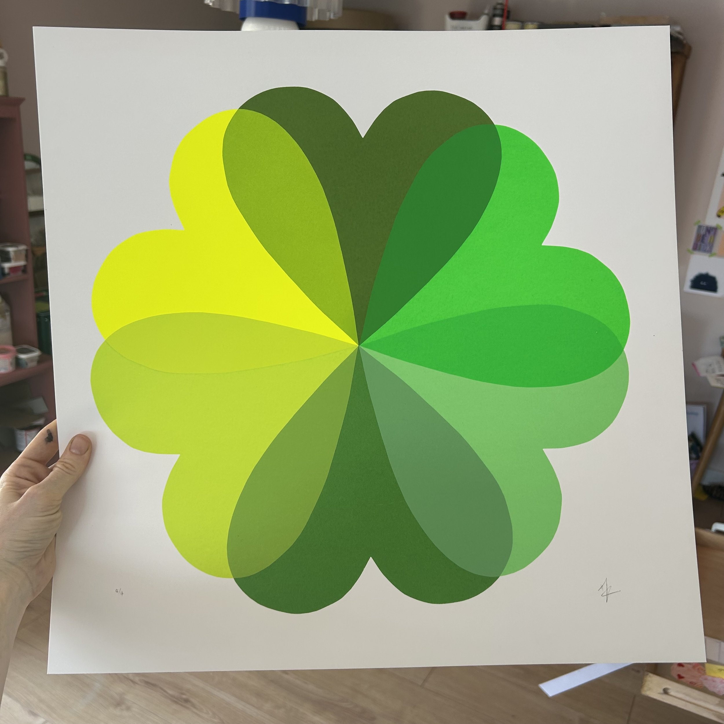 Large Hearts and Flowers | Green Zest