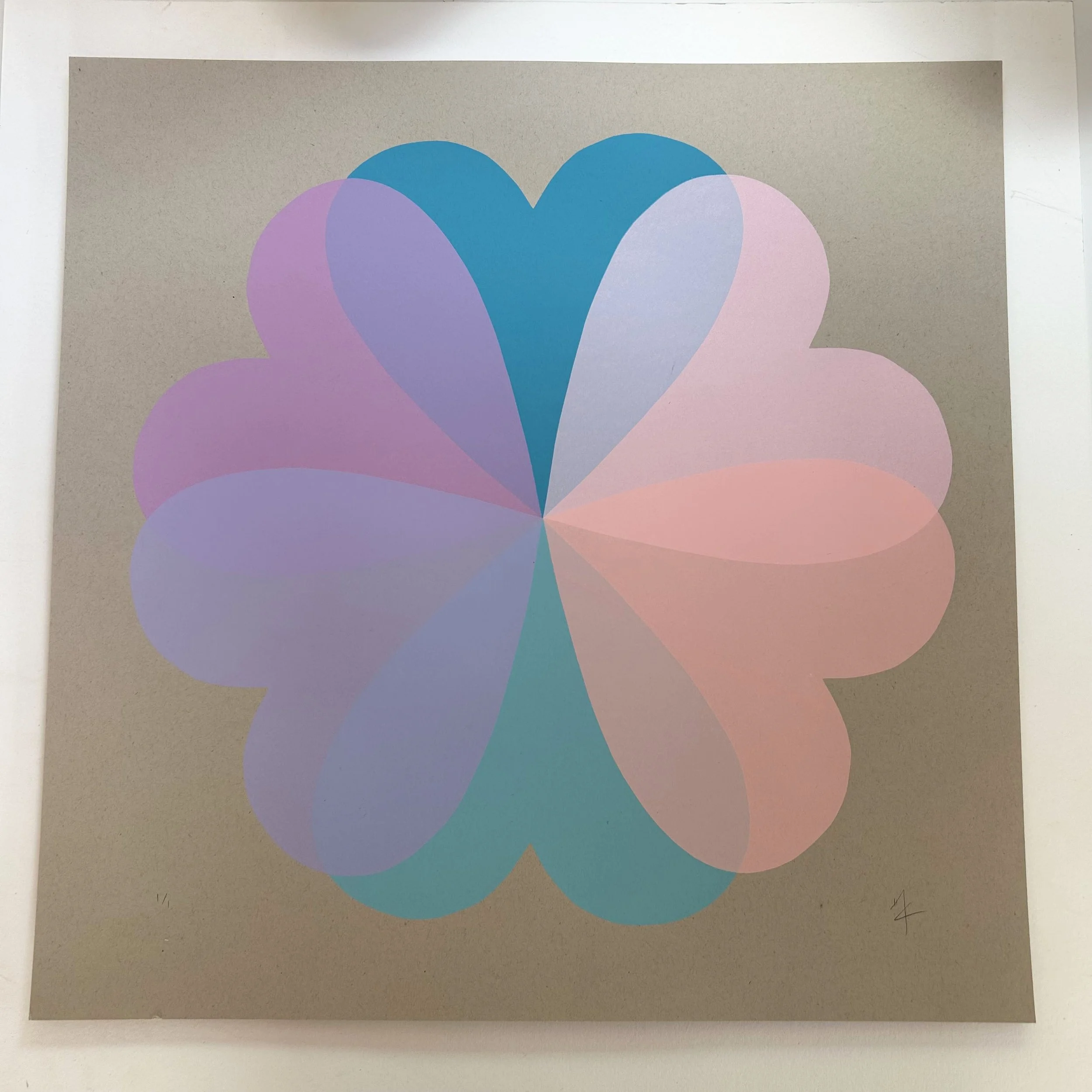 Large Hearts and Flowers | Recycled Paper | Lilacs