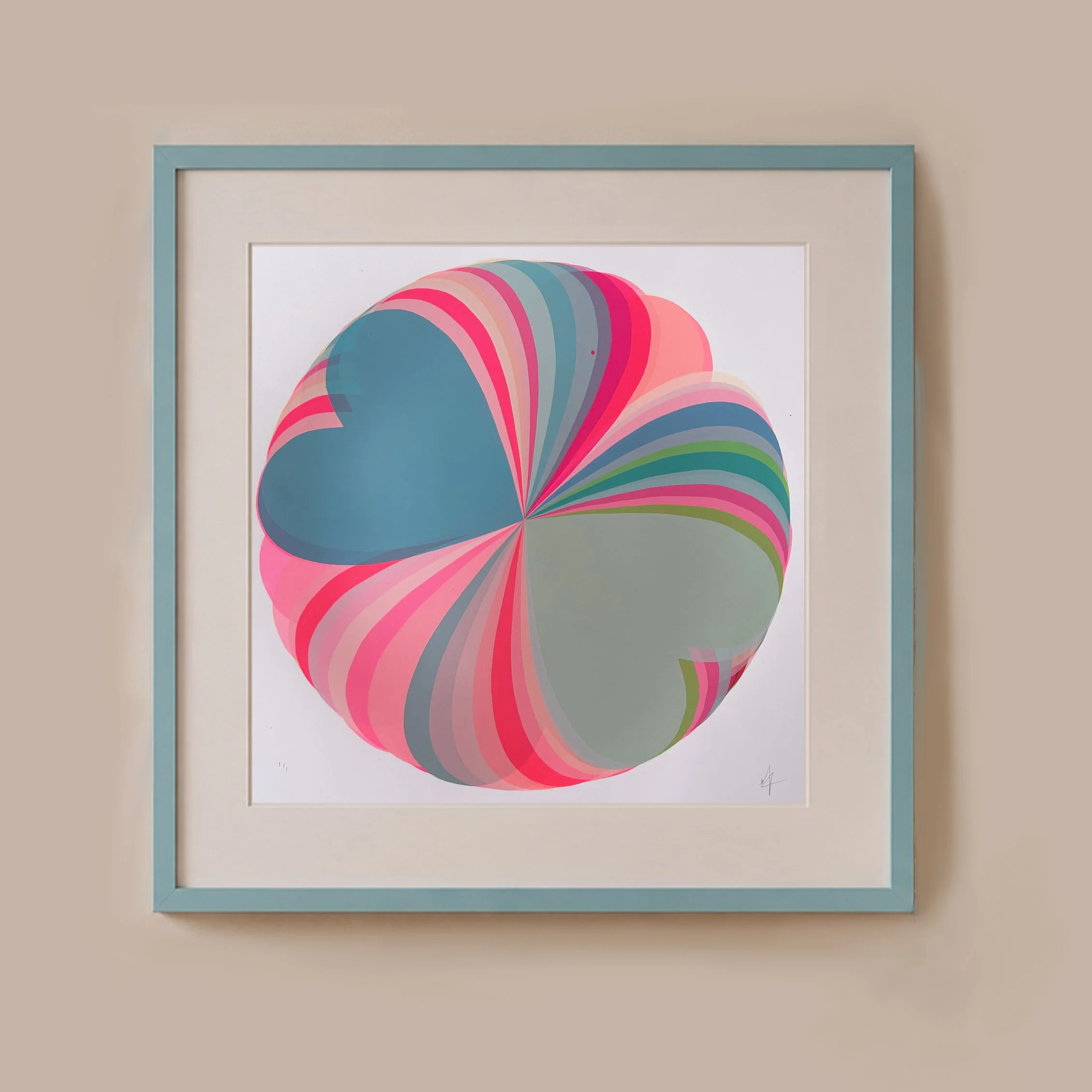 Abstract Hearts | Pink Sky at Night