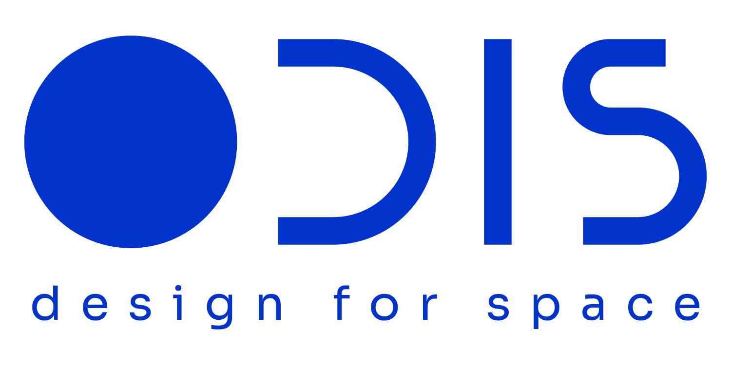 Logo with a blue circle and the text "DIPS" in blue, and beneath it the phrase "design for space" in lowercase blue letters.