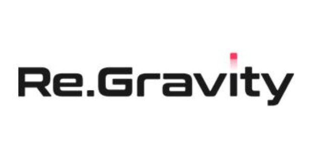 Re.Gravity logo with stylized text and a red accent on the 'i' in 'Gravity'.