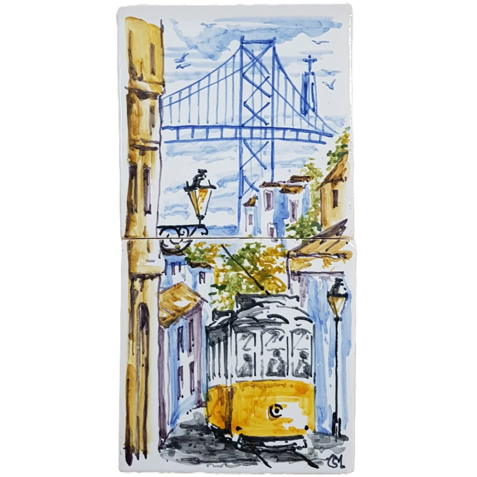 Tram and 25 de Abril Bridge Colour (1x2)