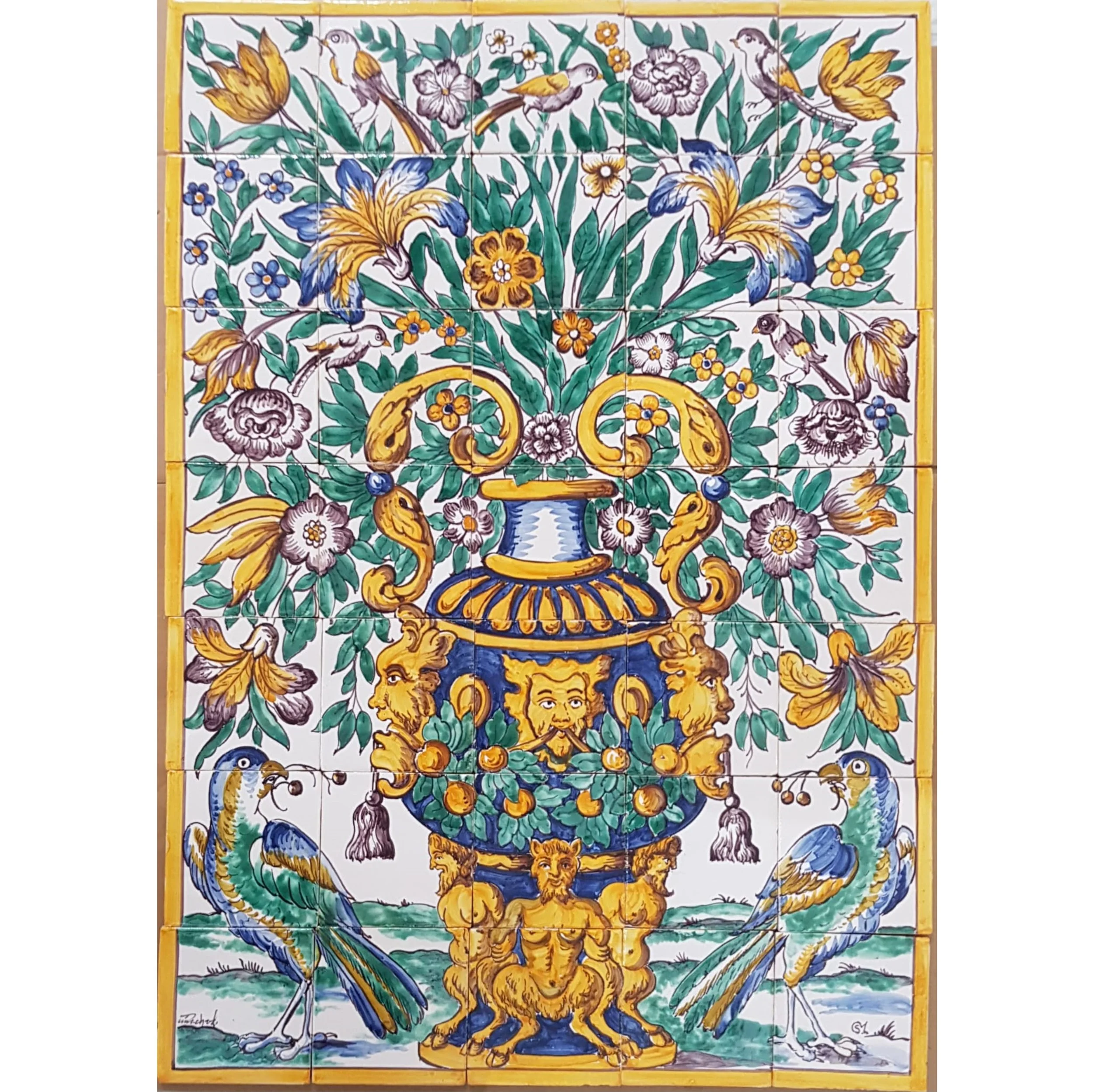 Pot with Parrots (5x7)