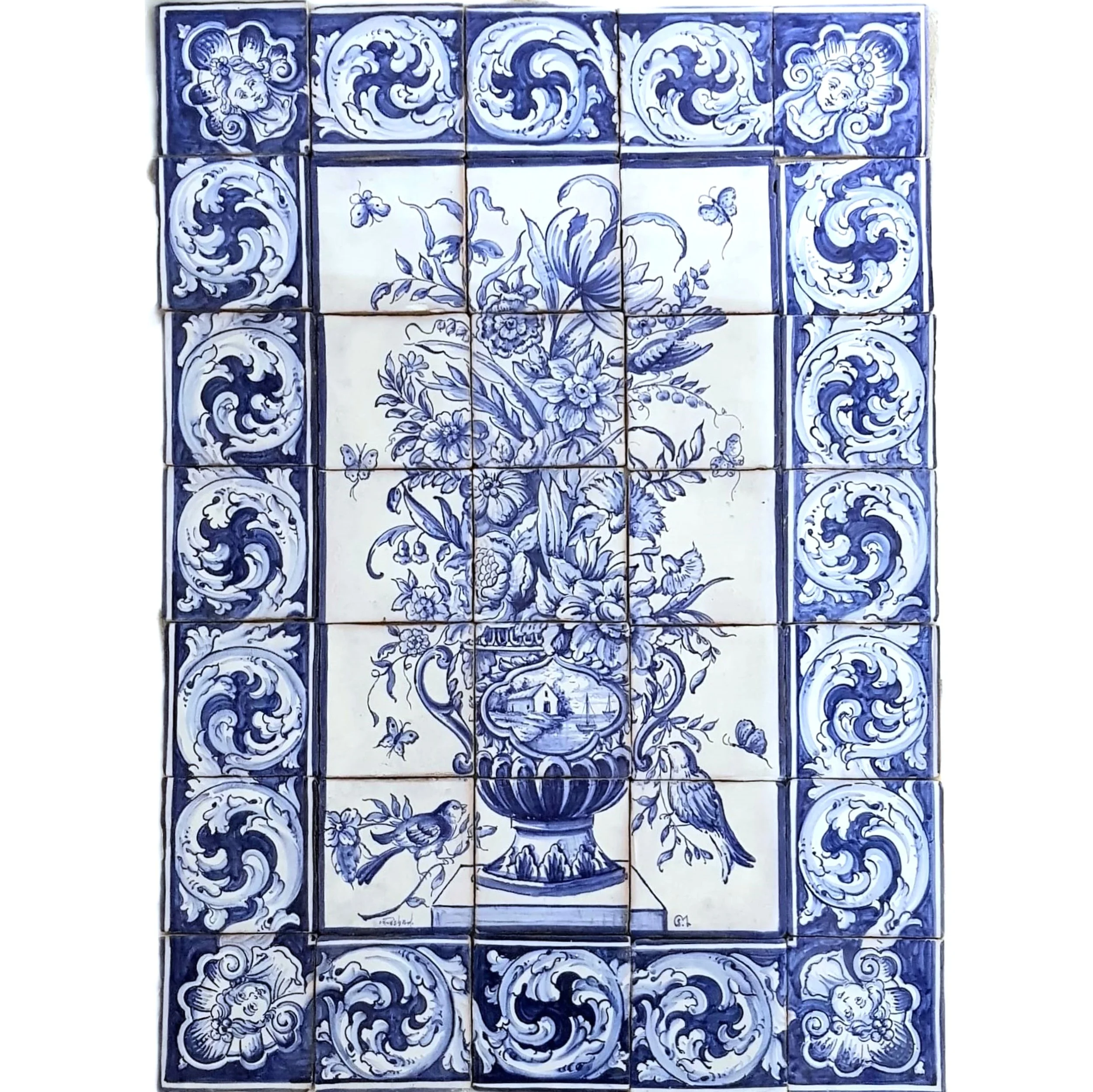 Pot 9 Blue With Border (5x7)