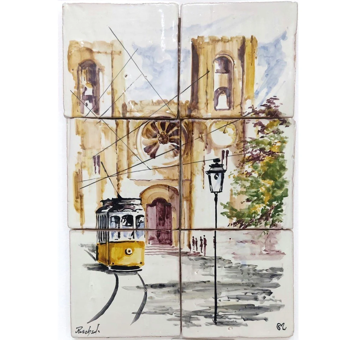 Tram and Lisbon Cathedral Colour (2x3)