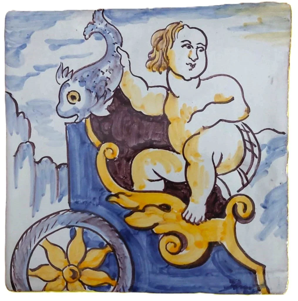 Boy in the Carriage with Fish