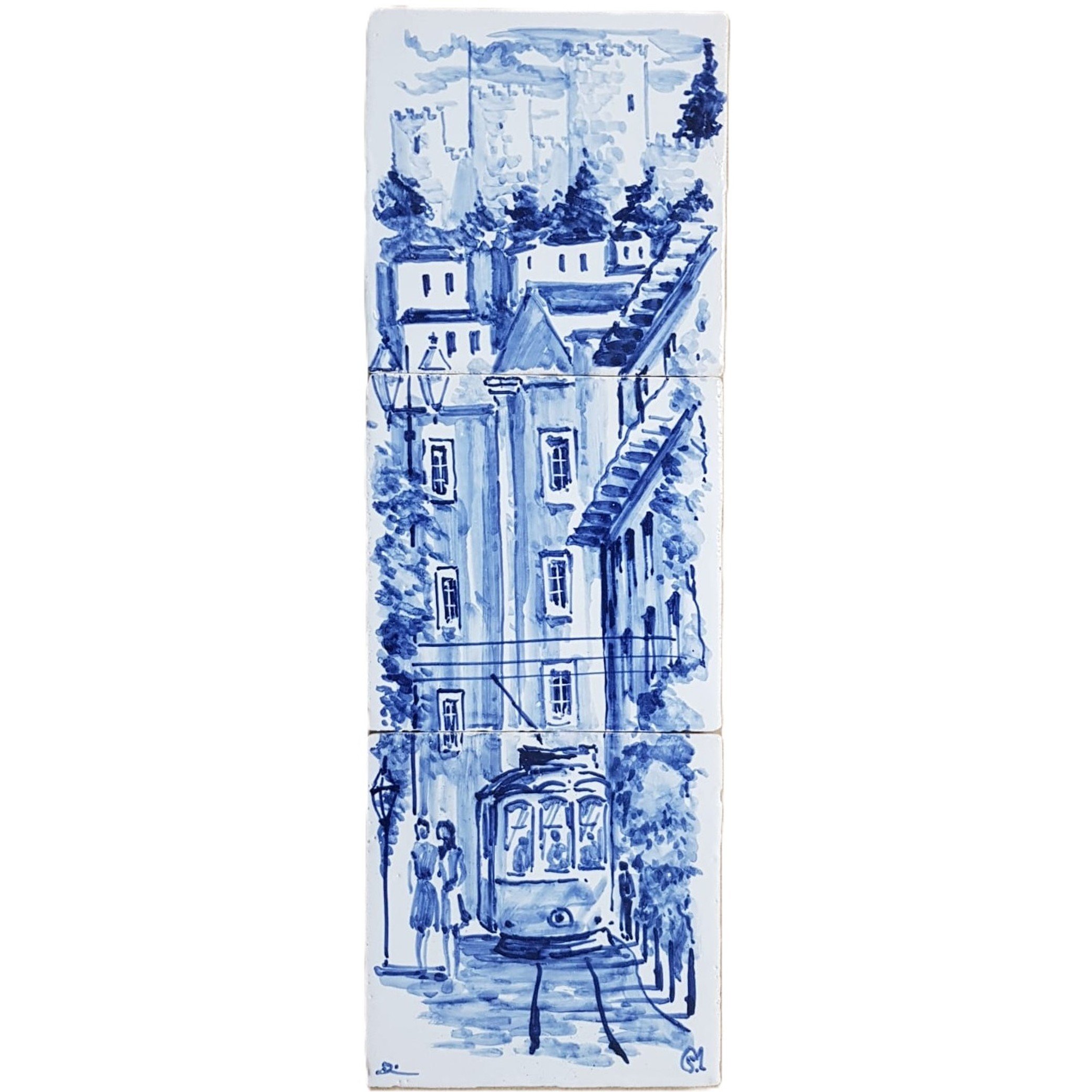Tram and Saint Jorge Castle Blue (1x3)