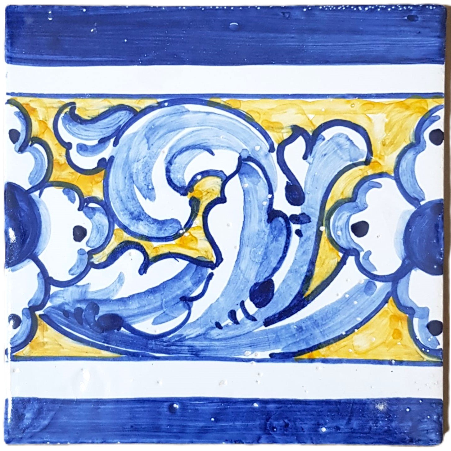 Classic Pattern 2 Border Blue & Yellow