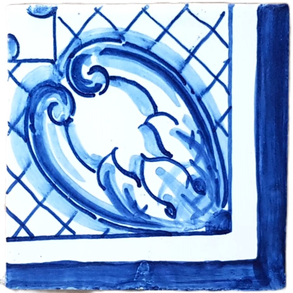 Classic Pattern 1 Corner Blue