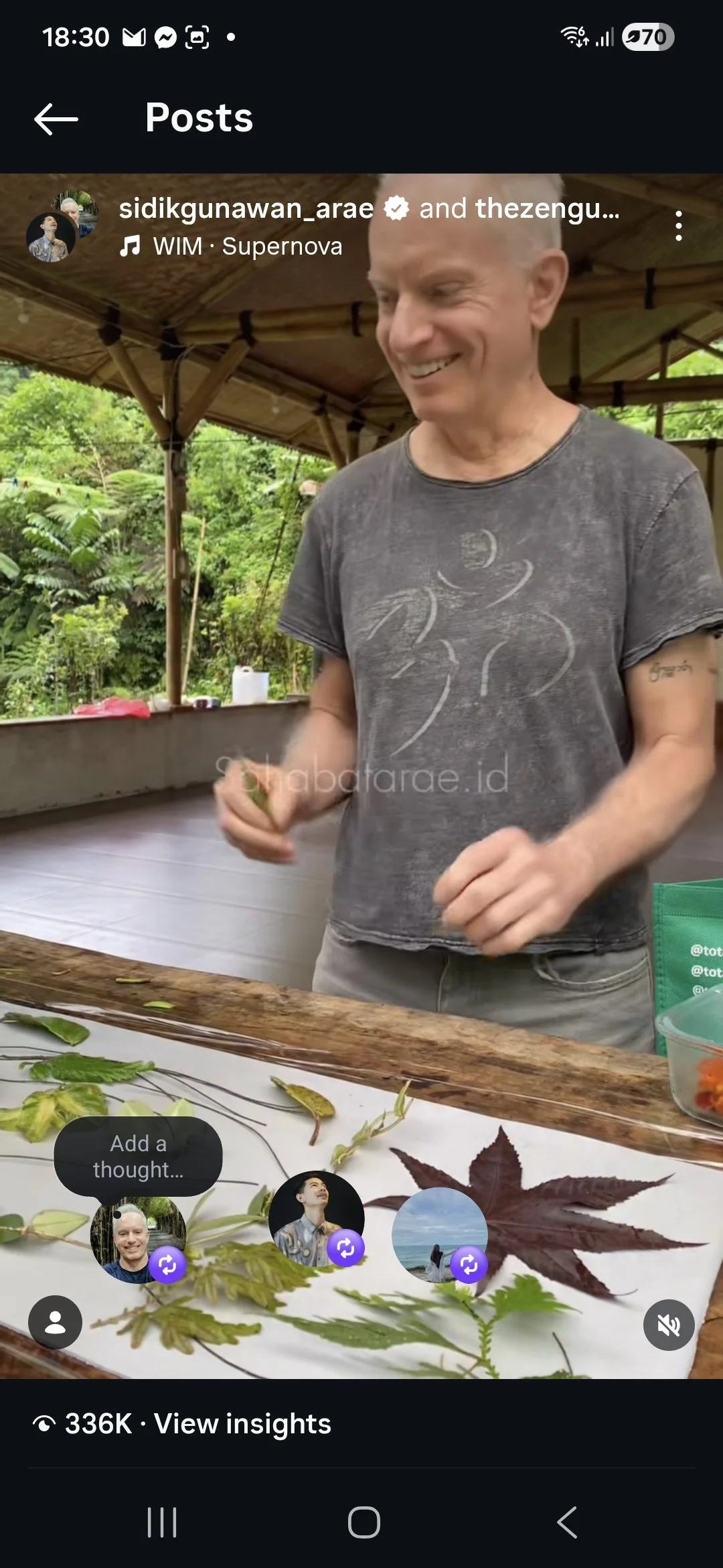 Michael Huffman with ARAE eco-printing collective in Bogor, Java — 336,000 views on Instagram