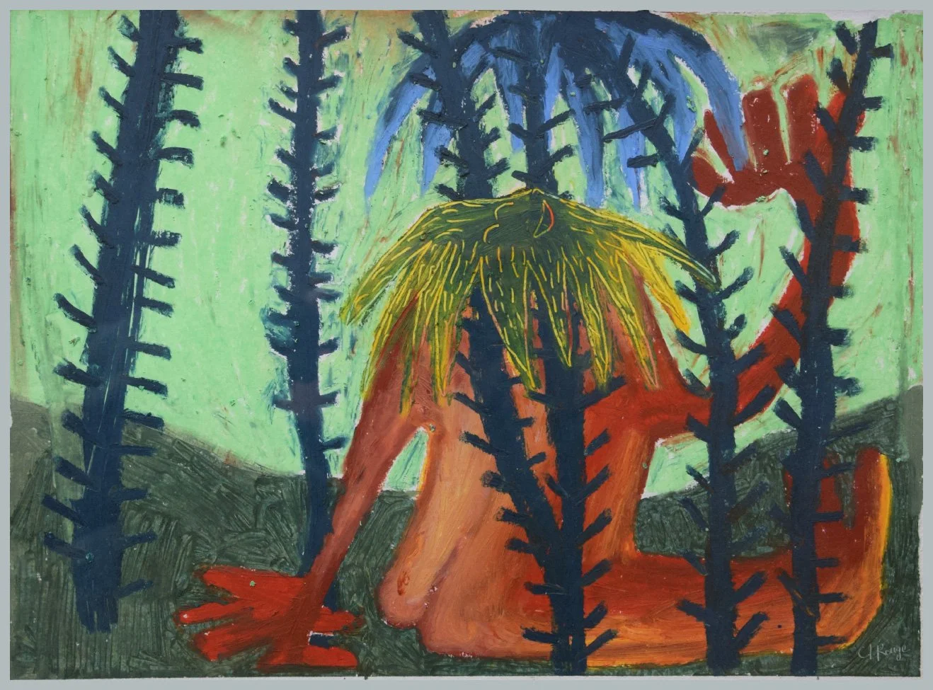 [SOLD] Monstre Soleil Et Forêt (20x30)