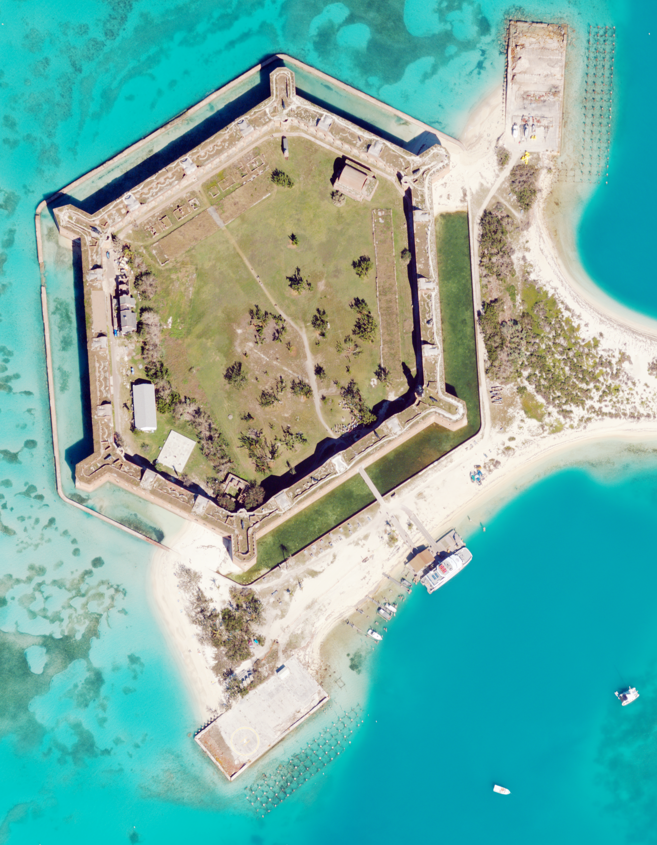 Zoomed in example of a Custom Aerial Image over Dry Tortugas National Park