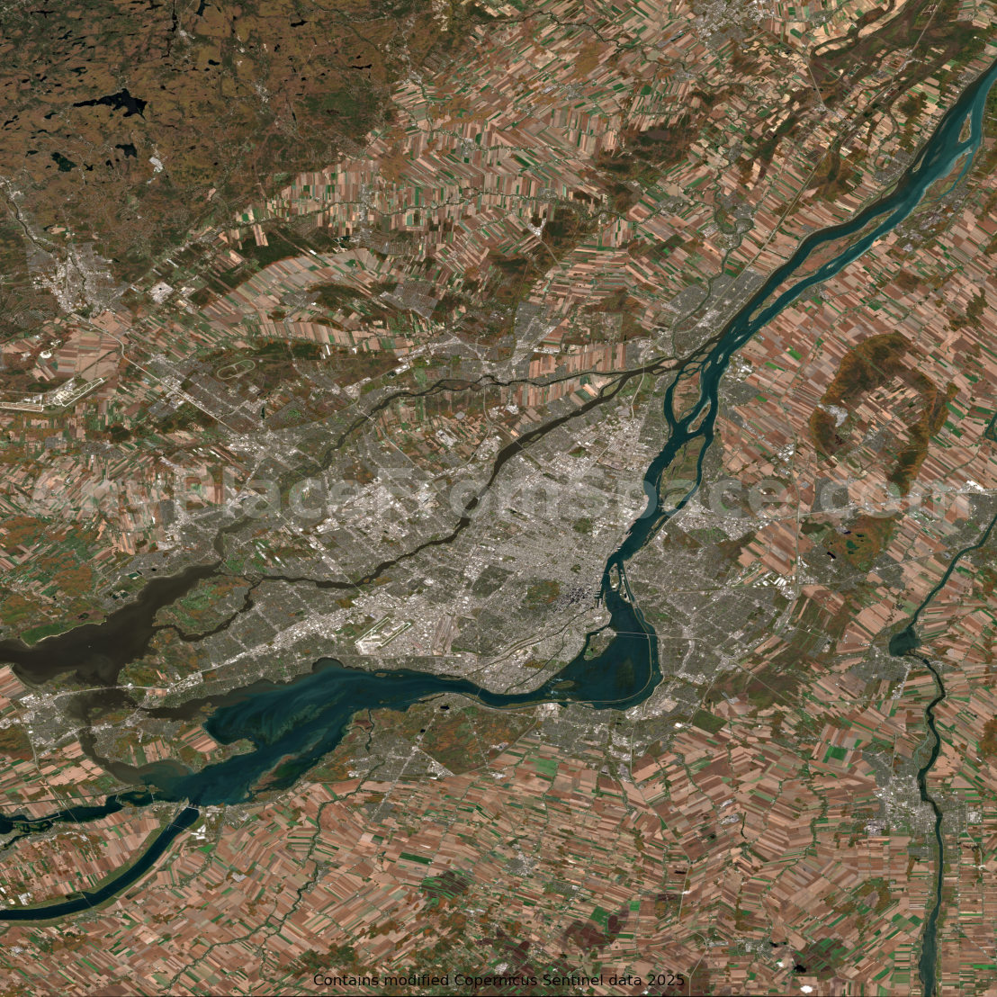 Montreal From Space – Satellite Image Map of Montreal | Sentinel-2