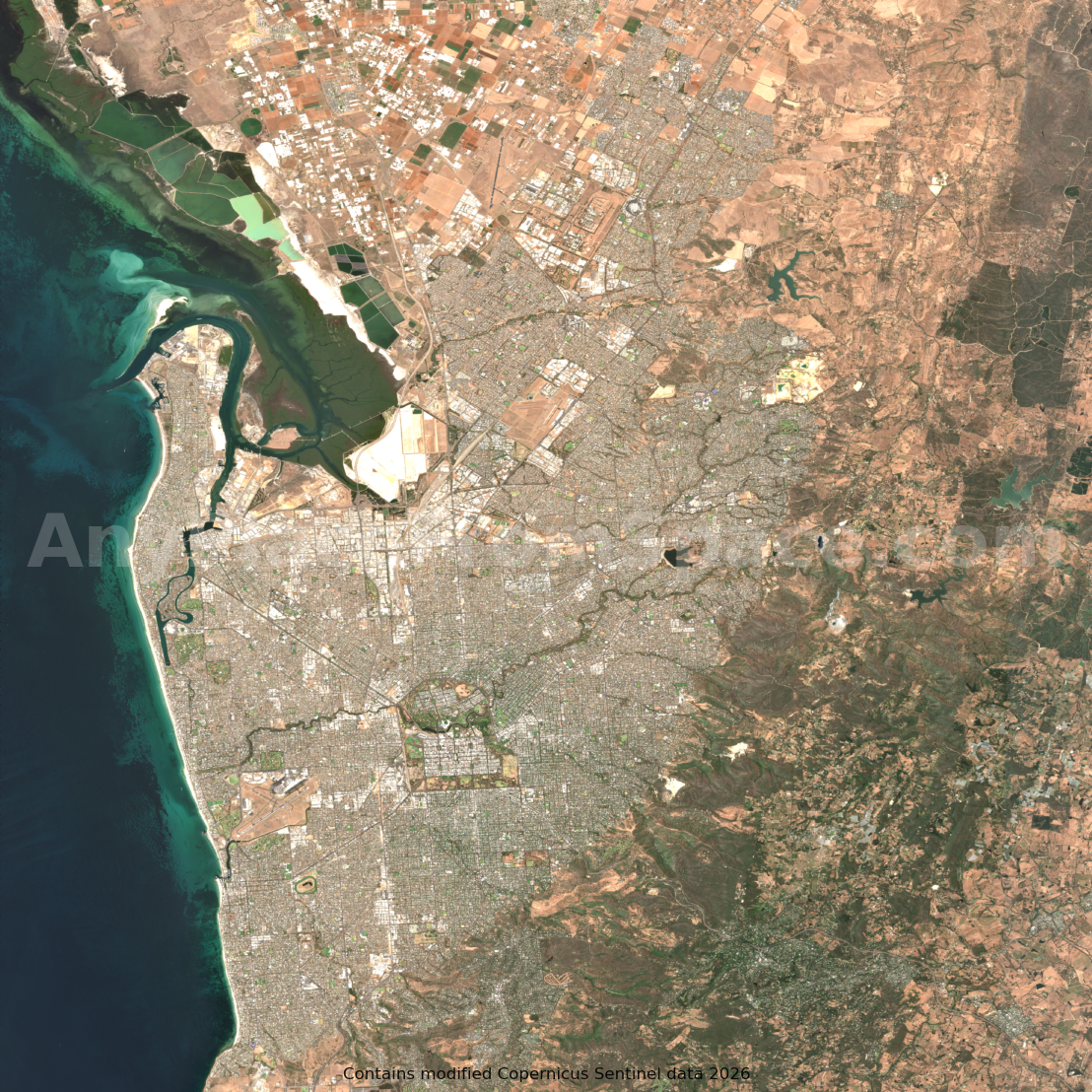 Adelaide Australia from Space | Adelaide Satellite Image & City Map