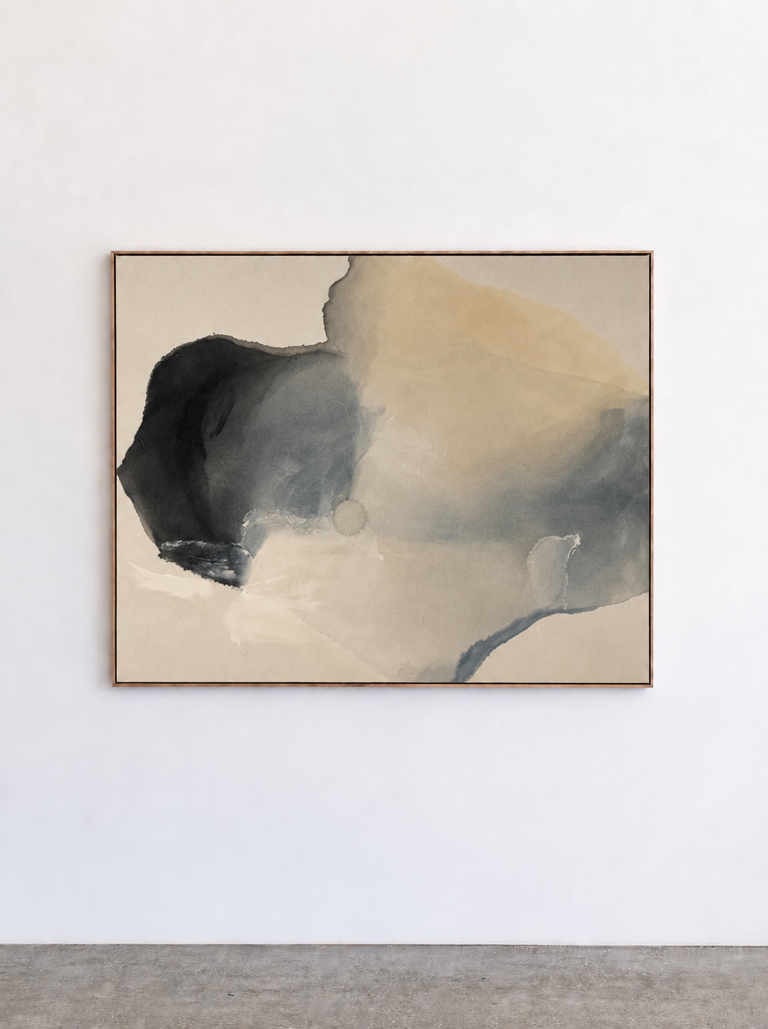 Minimalist Gallery with Abstract Wash Painting.png