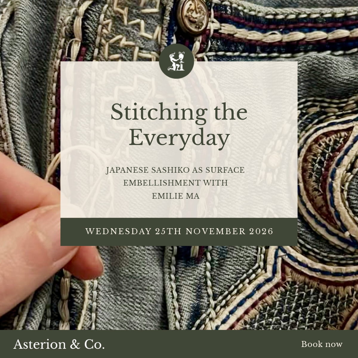 Stitching the Everyday: Japanese Sashiko as Surface Embellishment. | Wednesday 25th November 2026