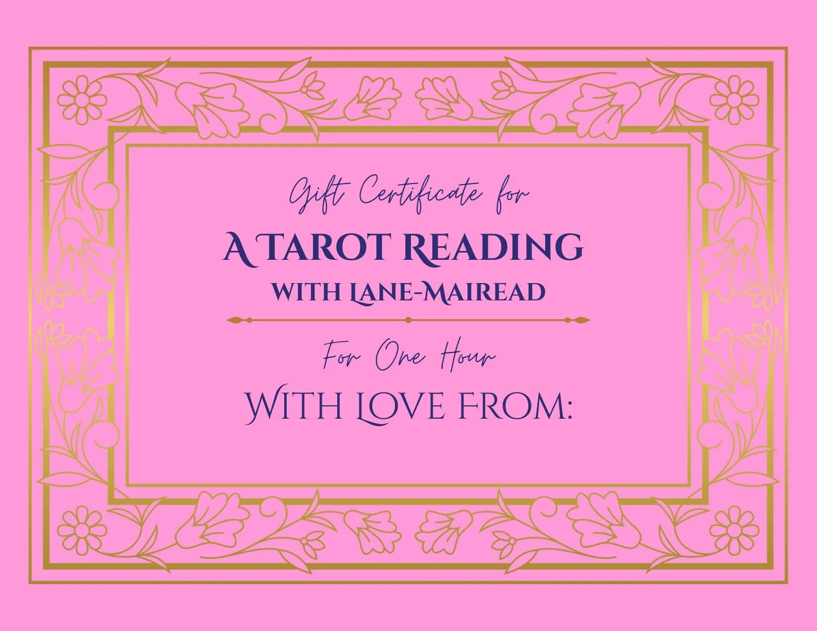 Tarot Gift Certificate- One Hour