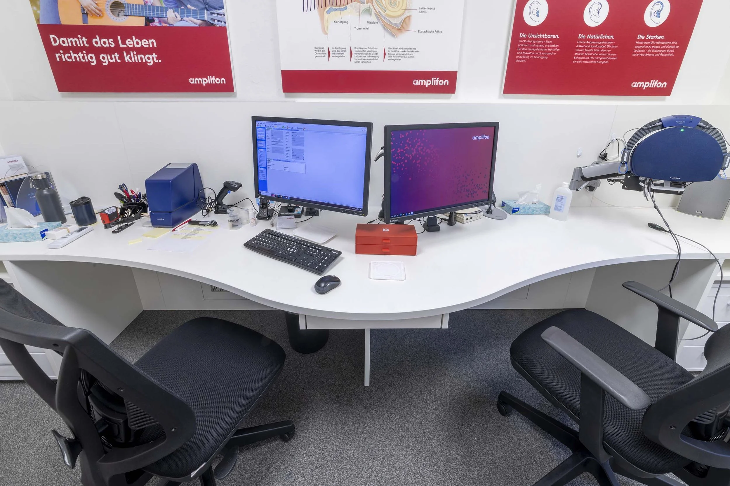 Amplifon - med-design.ch : aménagement de magasins, aménagement intérieur, secteur de la santé, Suisse