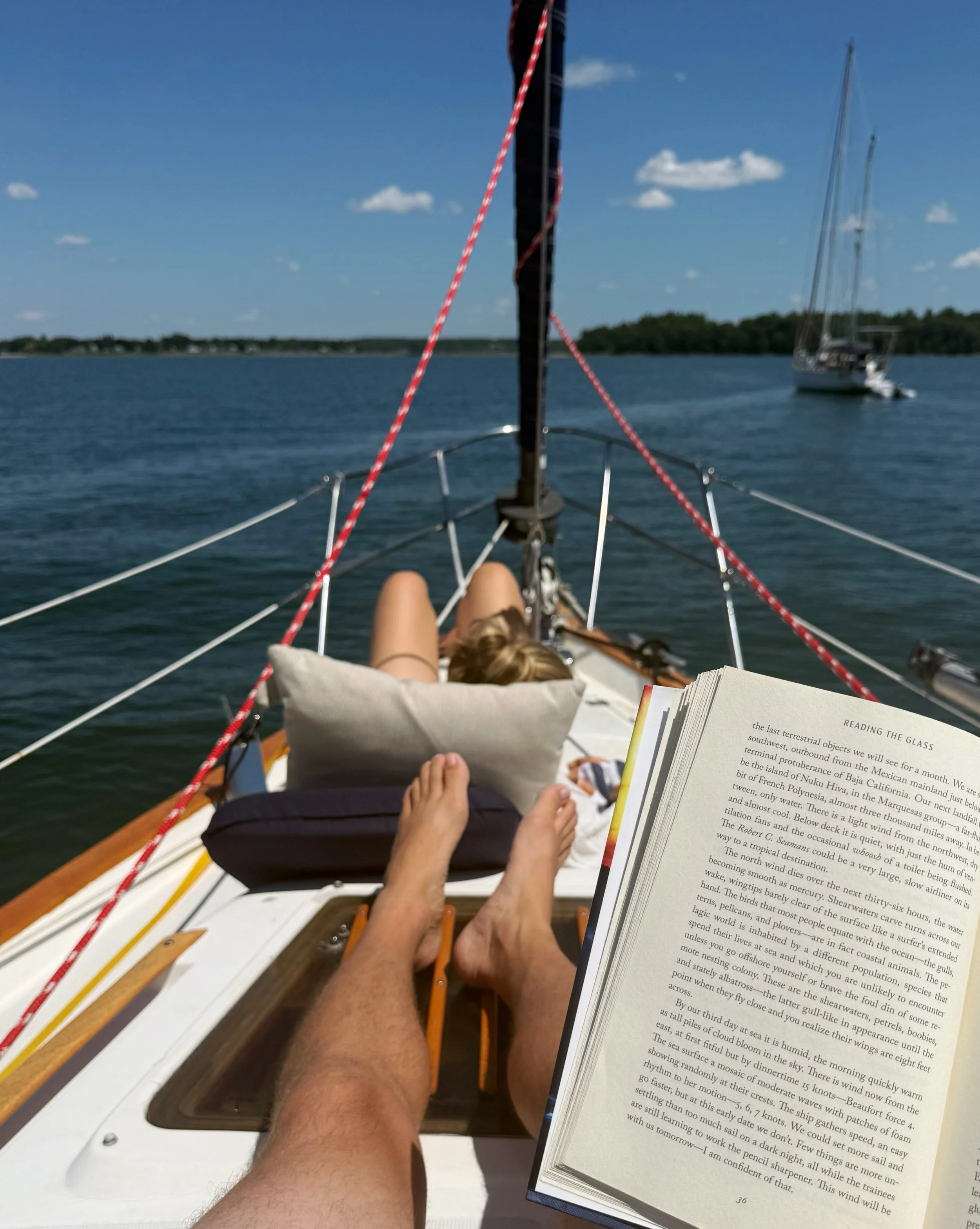 Day 50 &bull; Sunned on the bow, dinghied to an abandoned island fort, climbed rocks, examined some tidal pools

Portland, Maine | NE&amp;CM