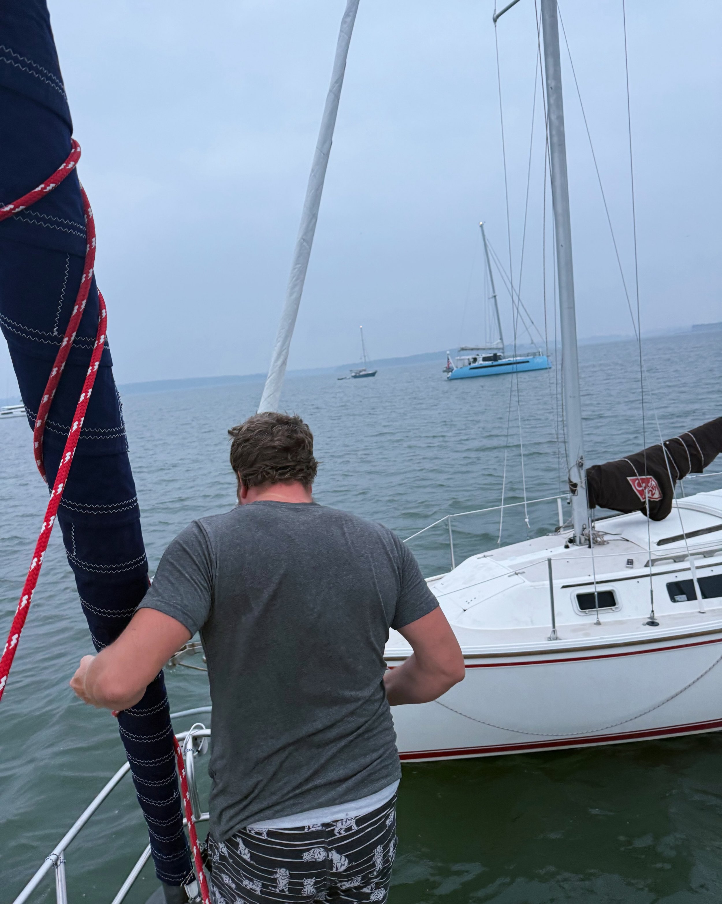 Day 56 &bull; Origami&rsquo;s captain is very safety conscious (maybe obsessively so). He constantly monitors the weather, tides and currents. We don&rsquo;t leave the boat alone during high winds despite having never dragged anchor. 

Today was wind