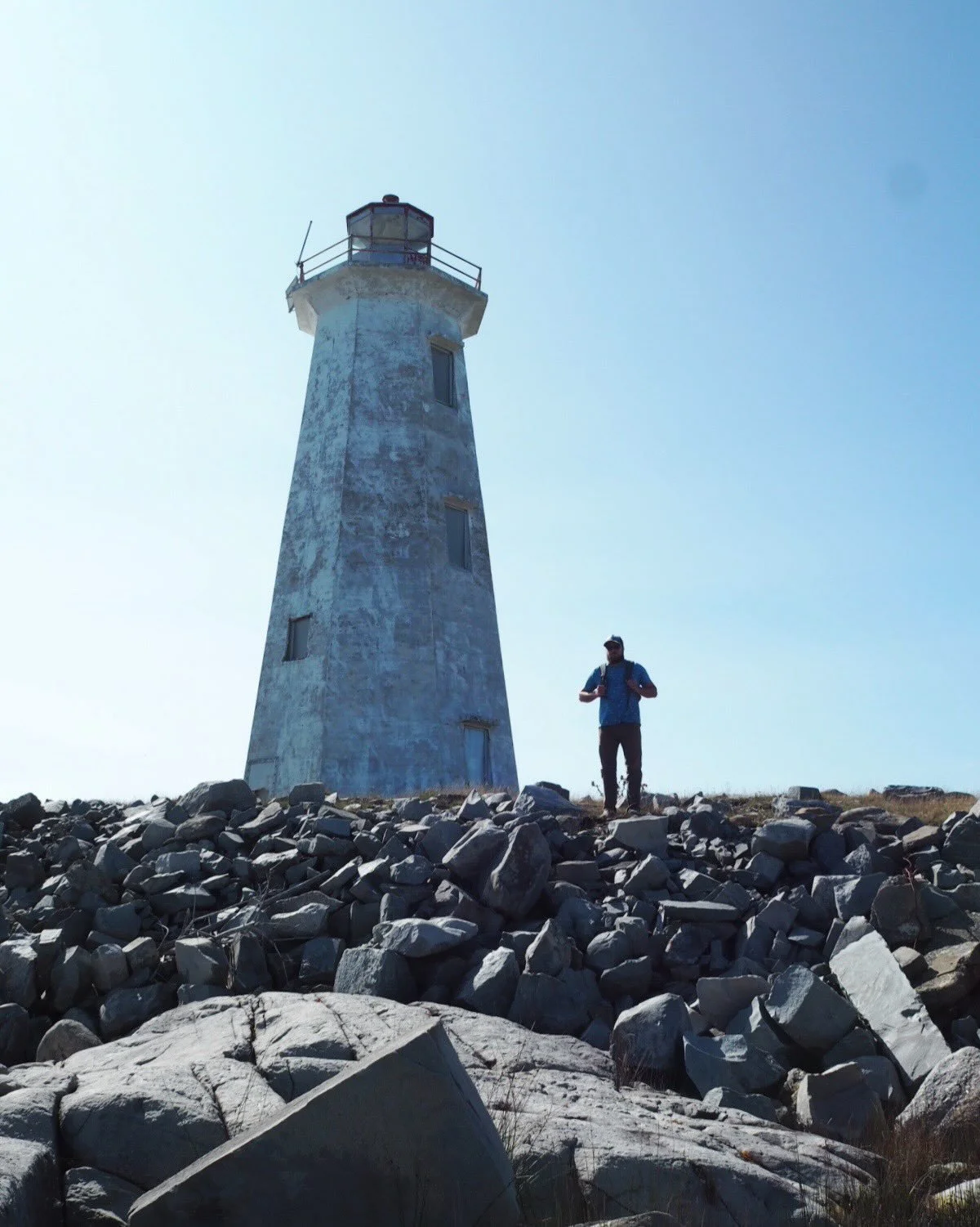 Day 112 &bull; We got in 16,000 steps today. We&rsquo;re back at McNutts Island and this time we hiked up to the lighthouse. From the dinghy we saw a pod of four seals and lots of birds. The trail is decorated with silly signs and it even has a telep