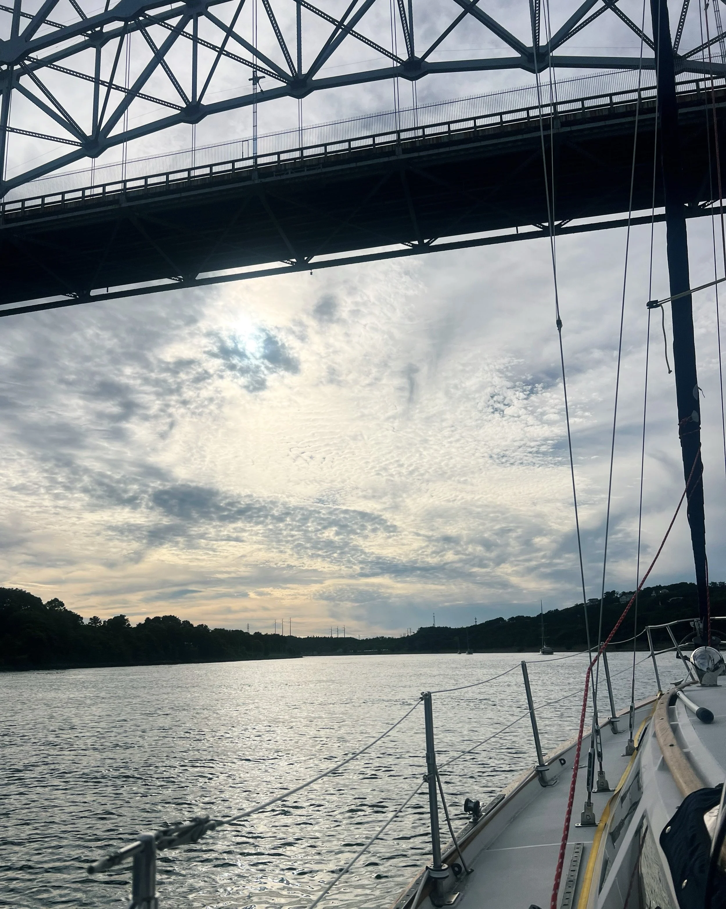 Day 119 &bull; We had to time our cruise through the Cape Cod Canal to work with the push of the current and not against it. There were snacks and blankets present as we watched all the people on land pass by. Many were fishing, camping, and using th