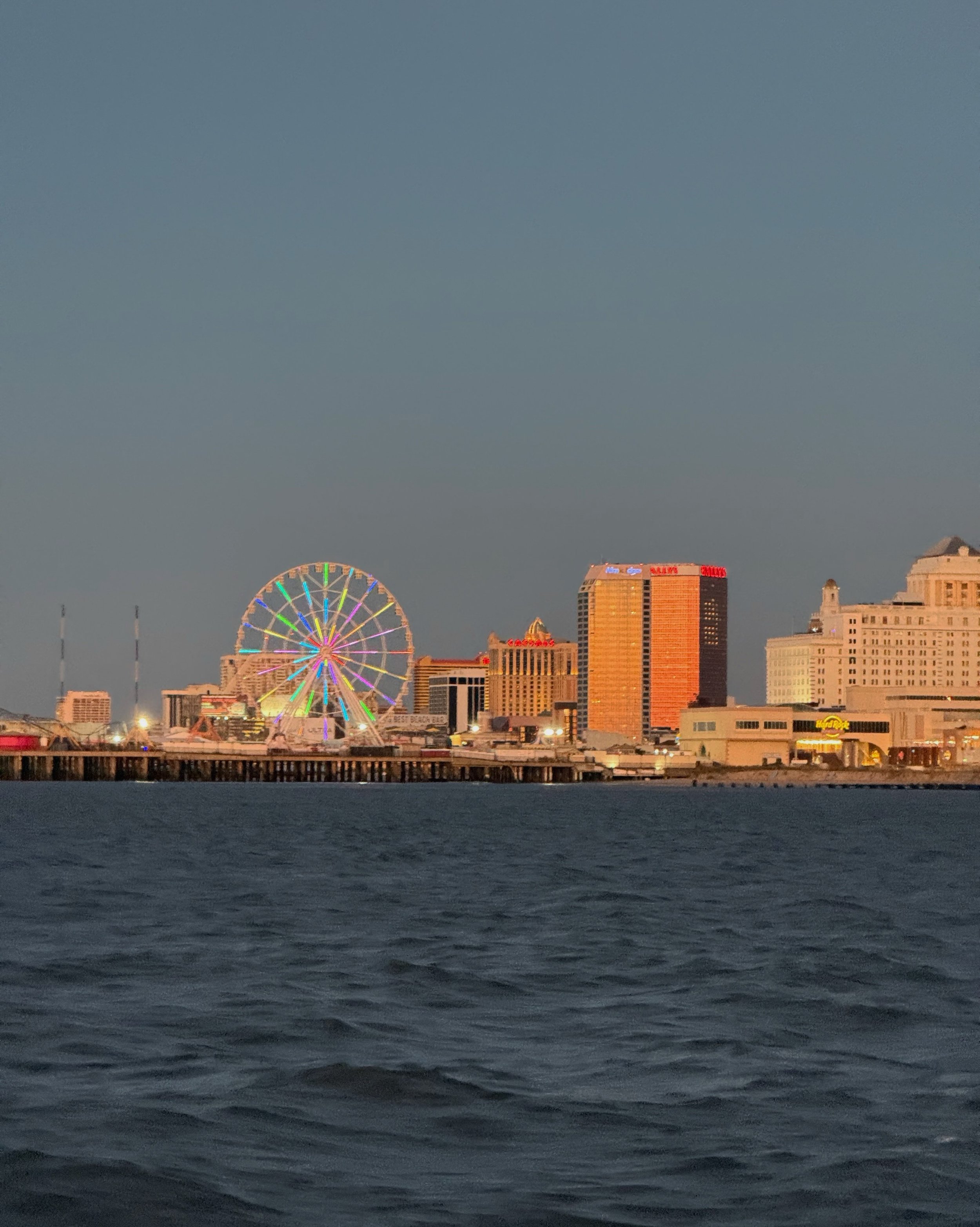 Day 136 &bull; Last night, after some sail math (geography x geometry), we decided the sum of good sleep was greater than miles gained. So, we ducked into Atlantic City for six still hours of warm rest. Tonight we have no choice but to spend the even