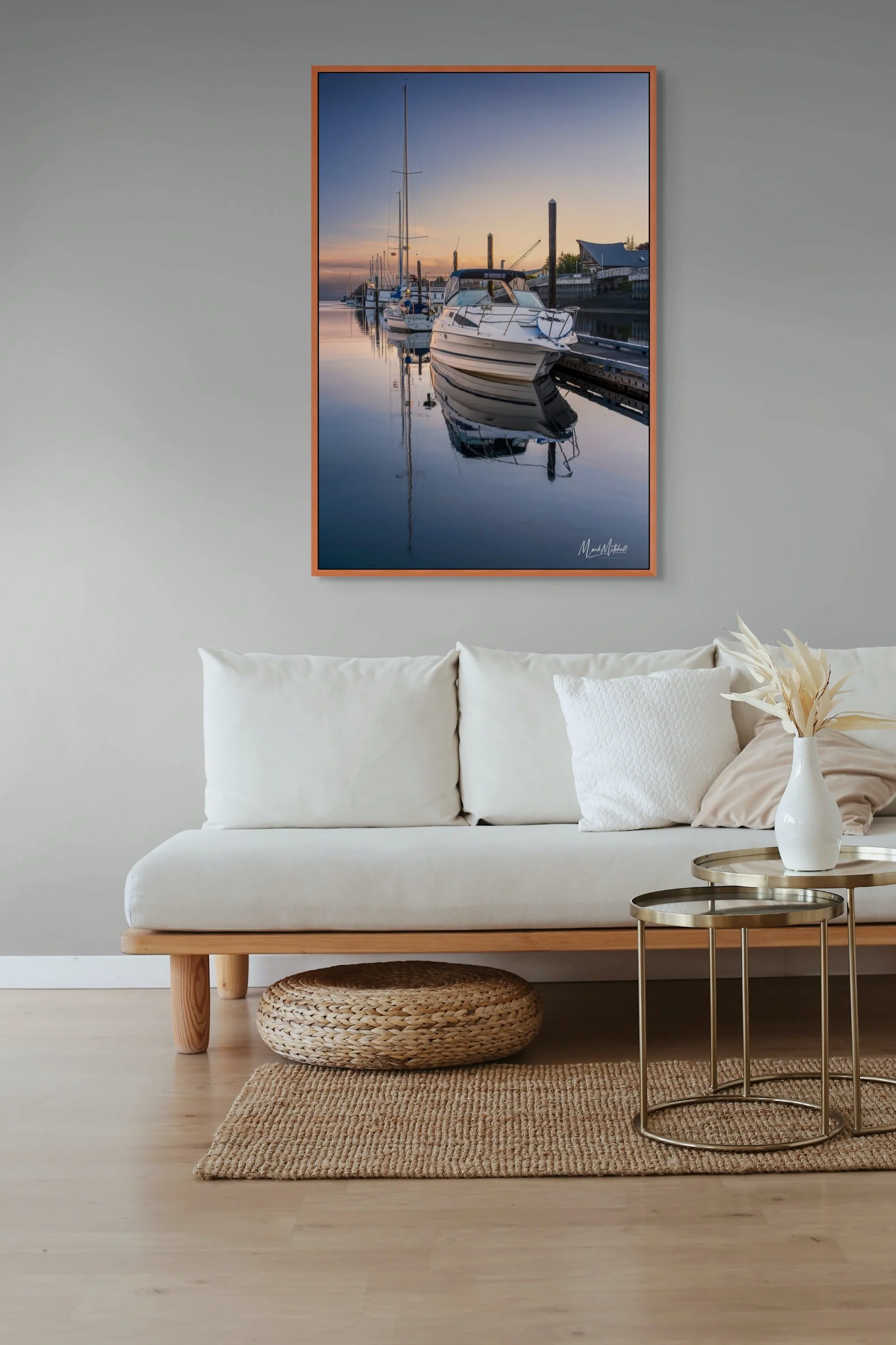 Sunrise Marina Boats and Calm Water Reflection — Mark Mitchell Photography