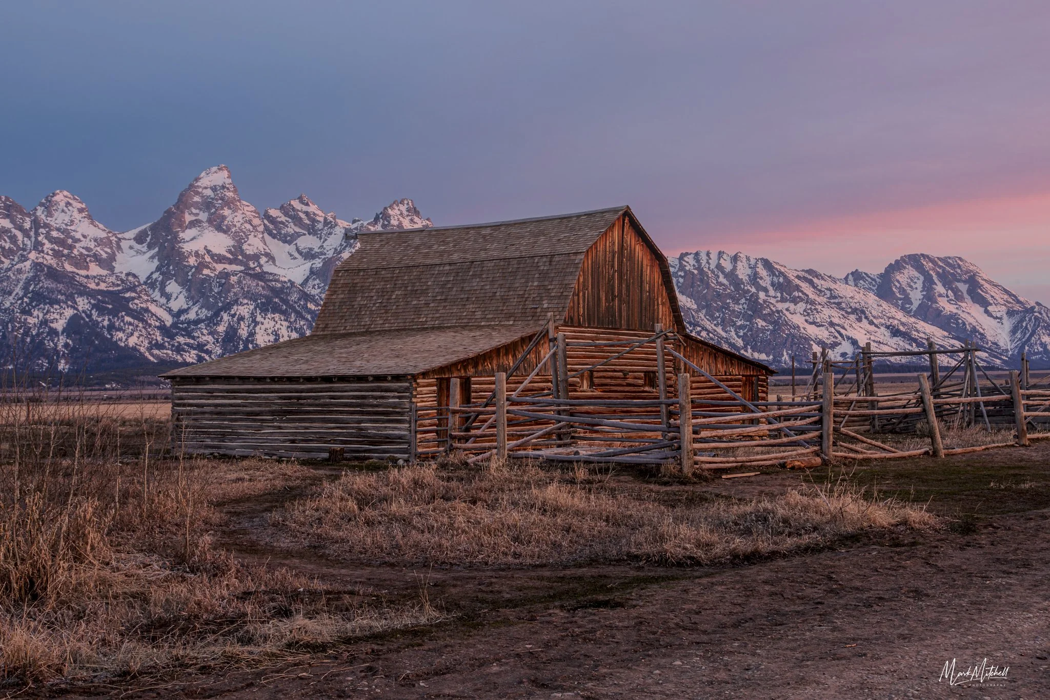 Pink Sunrise at John Moulton Barn | Jackson, Wyoming
